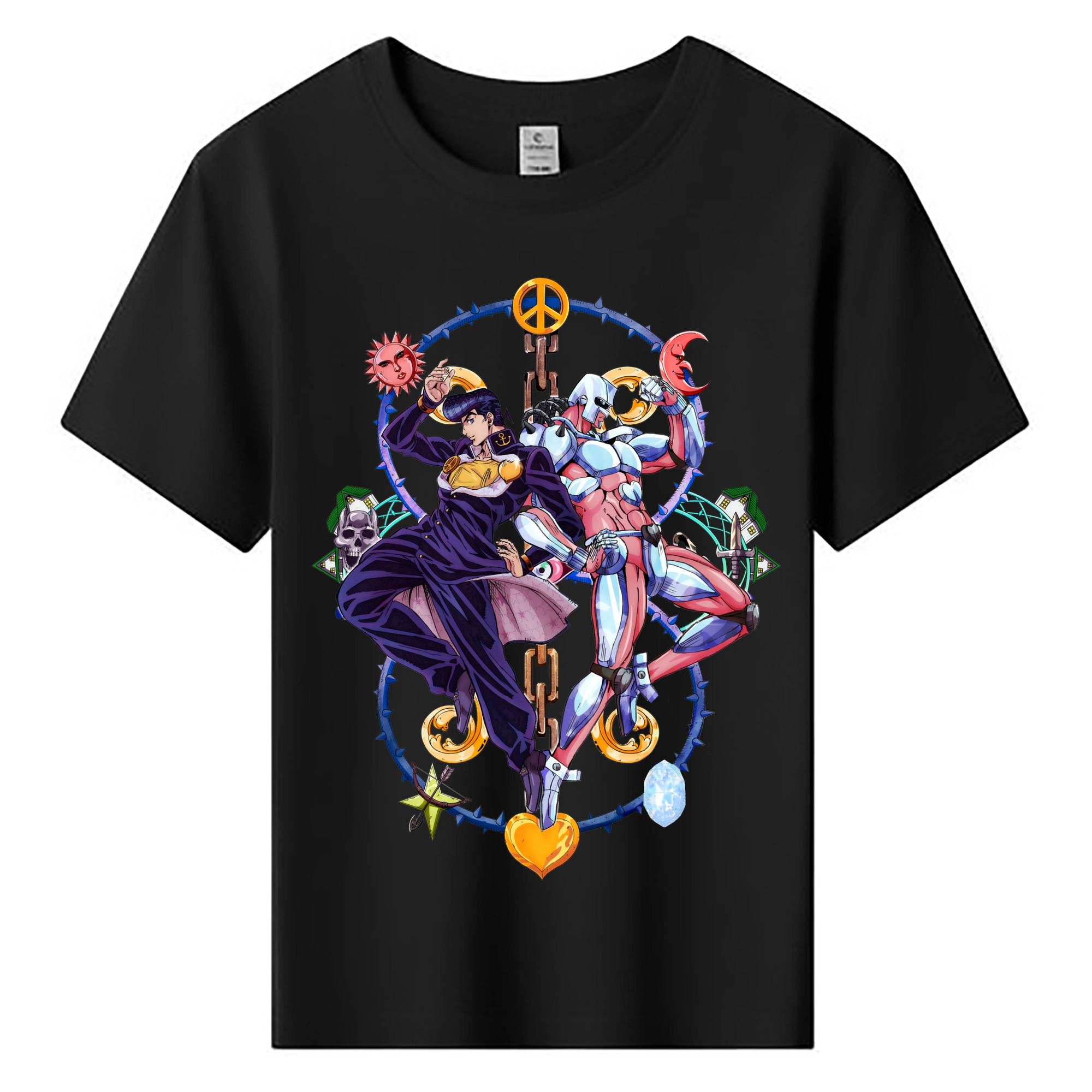 （画像用） ジョジョの奇妙な冒険 ひがしかた じょうすけ JoJo's Bizarre Adventure Higashikata Josuke 綿100％キッズTシャツ（フロントプリント）