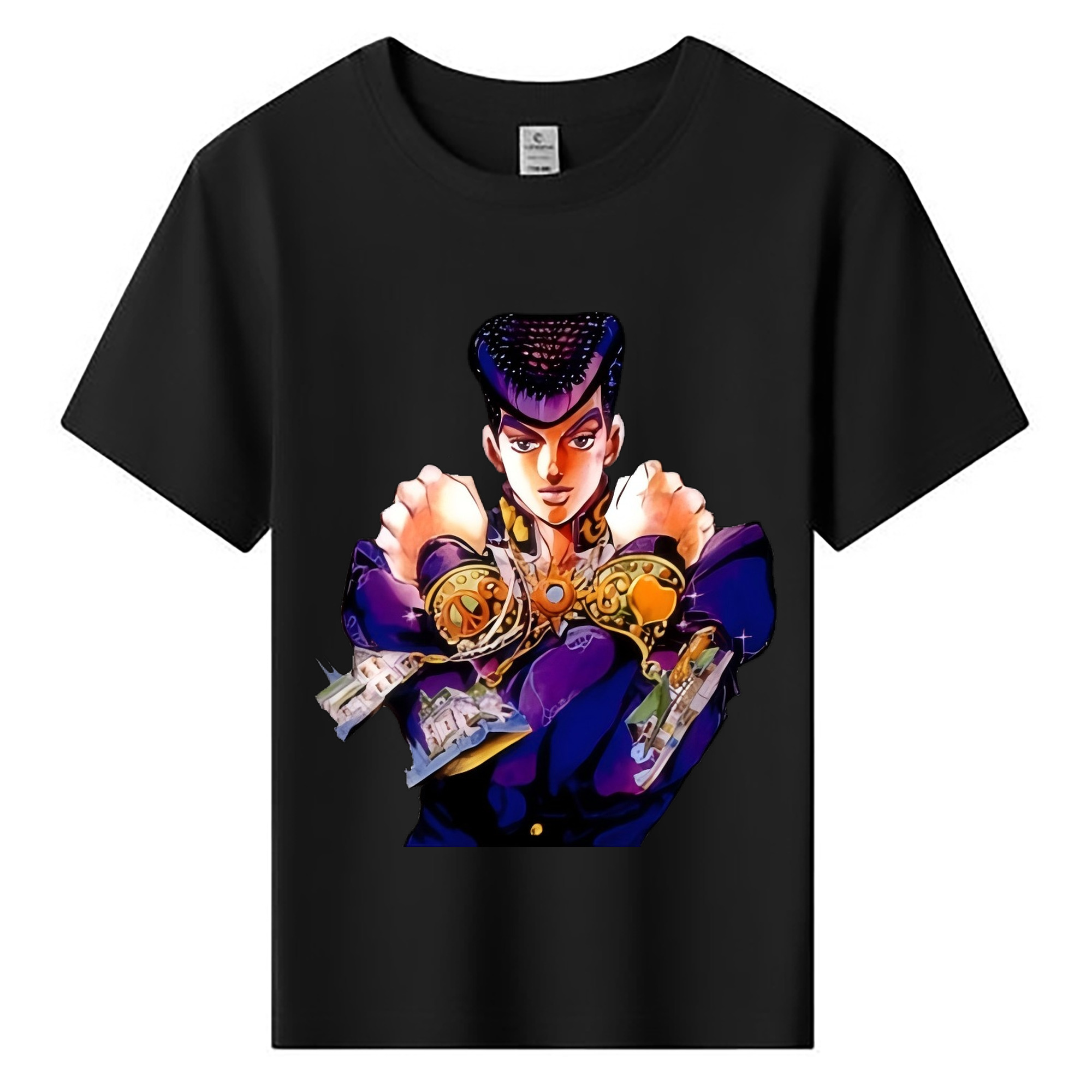 （画像用） ジョジョの奇妙な冒険 ひがしかた じょうすけ JoJo's Bizarre Adventure Higashikata Josuke 綿100％キッズTシャツ（フロントプリント）