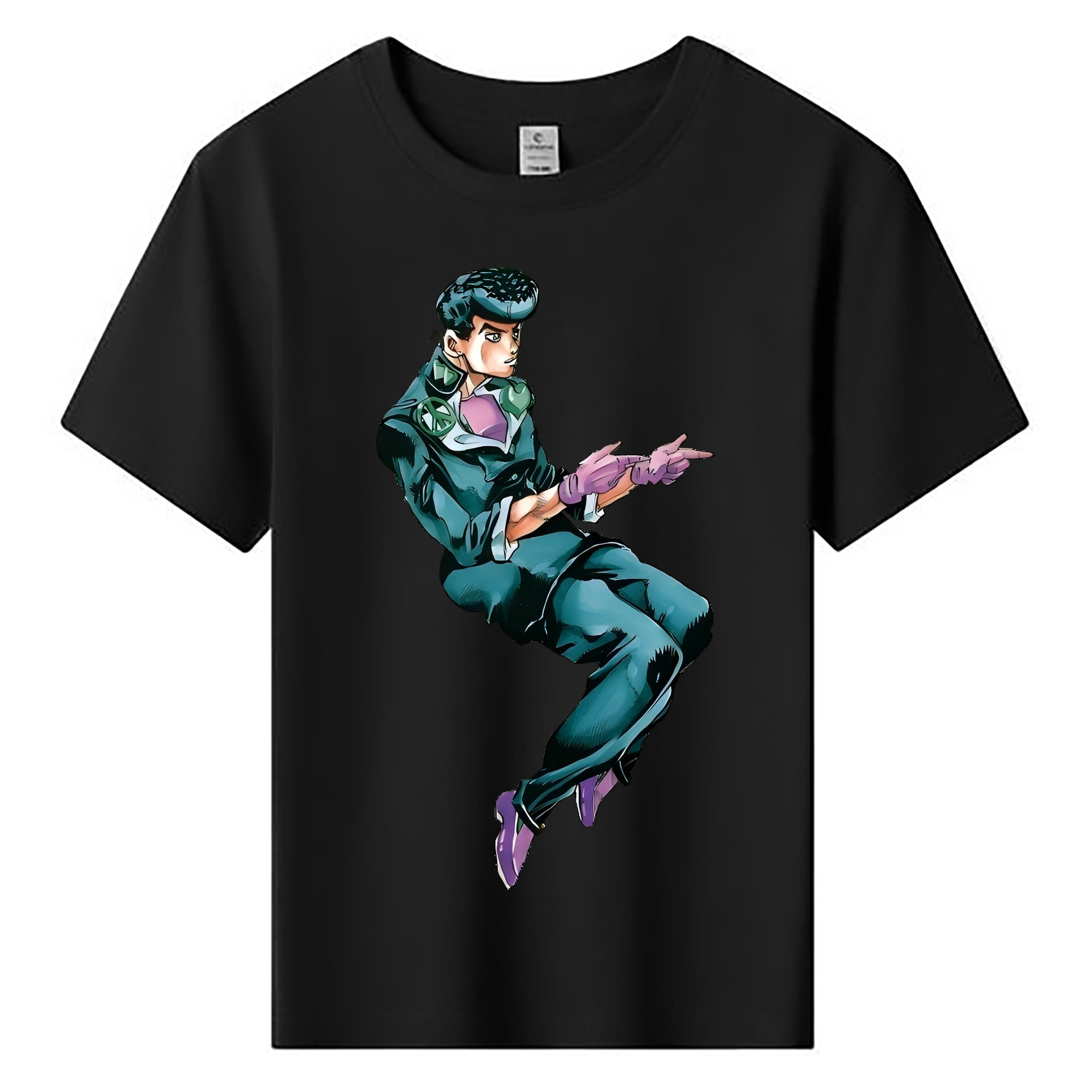 （画像用） ジョジョの奇妙な冒険 ひがしかた じょうすけ JoJo's Bizarre Adventure Higashikata Josuke 綿100％キッズTシャツ（フロントプリント）