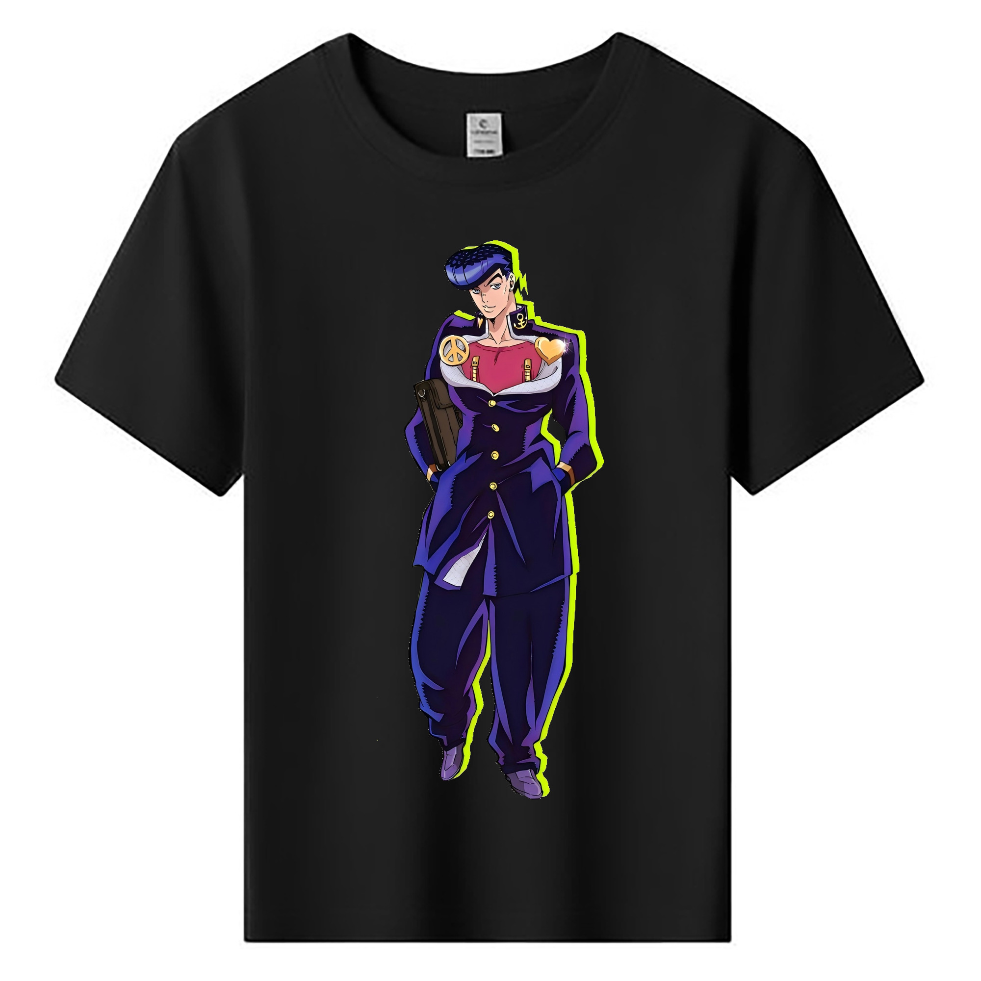 （画像用） ジョジョの奇妙な冒険 ひがしかた じょうすけ JoJo's Bizarre Adventure Higashikata Josuke 綿100％キッズTシャツ（フロントプリント）