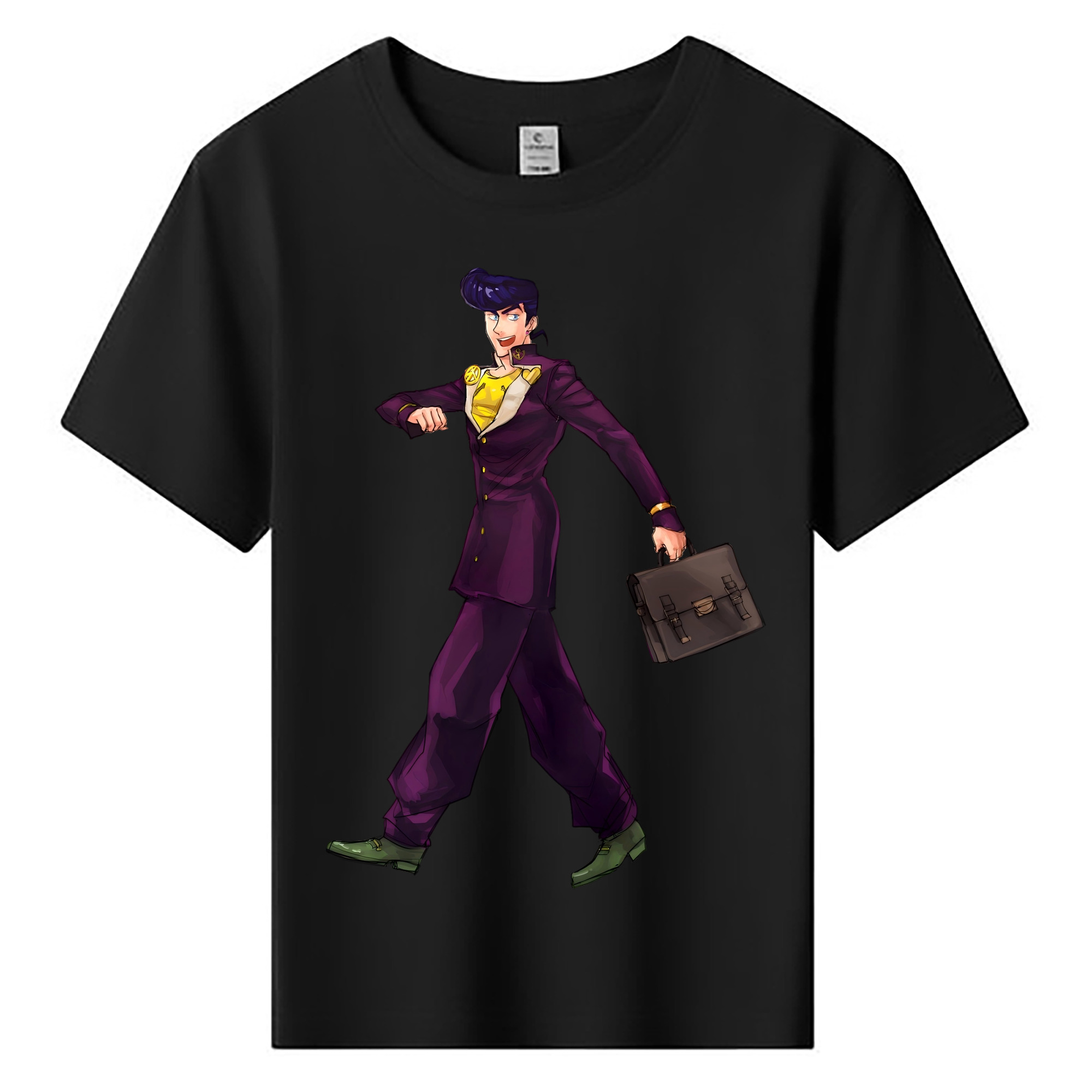 （画像用） ジョジョの奇妙な冒険 ひがしかた じょうすけ JoJo's Bizarre Adventure Higashikata Josuke 綿100％キッズTシャツ（フロントプリント）