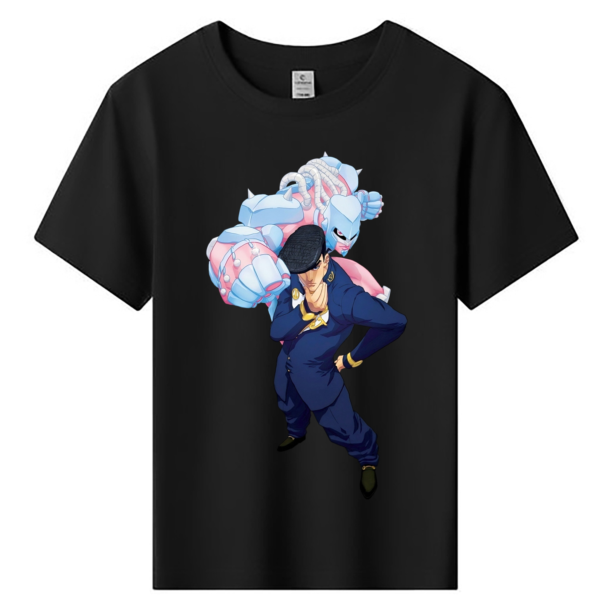 （画像用） ジョジョの奇妙な冒険 ひがしかた じょうすけ JoJo's Bizarre Adventure Higashikata Josuke 綿100％キッズTシャツ（フロントプリント）
