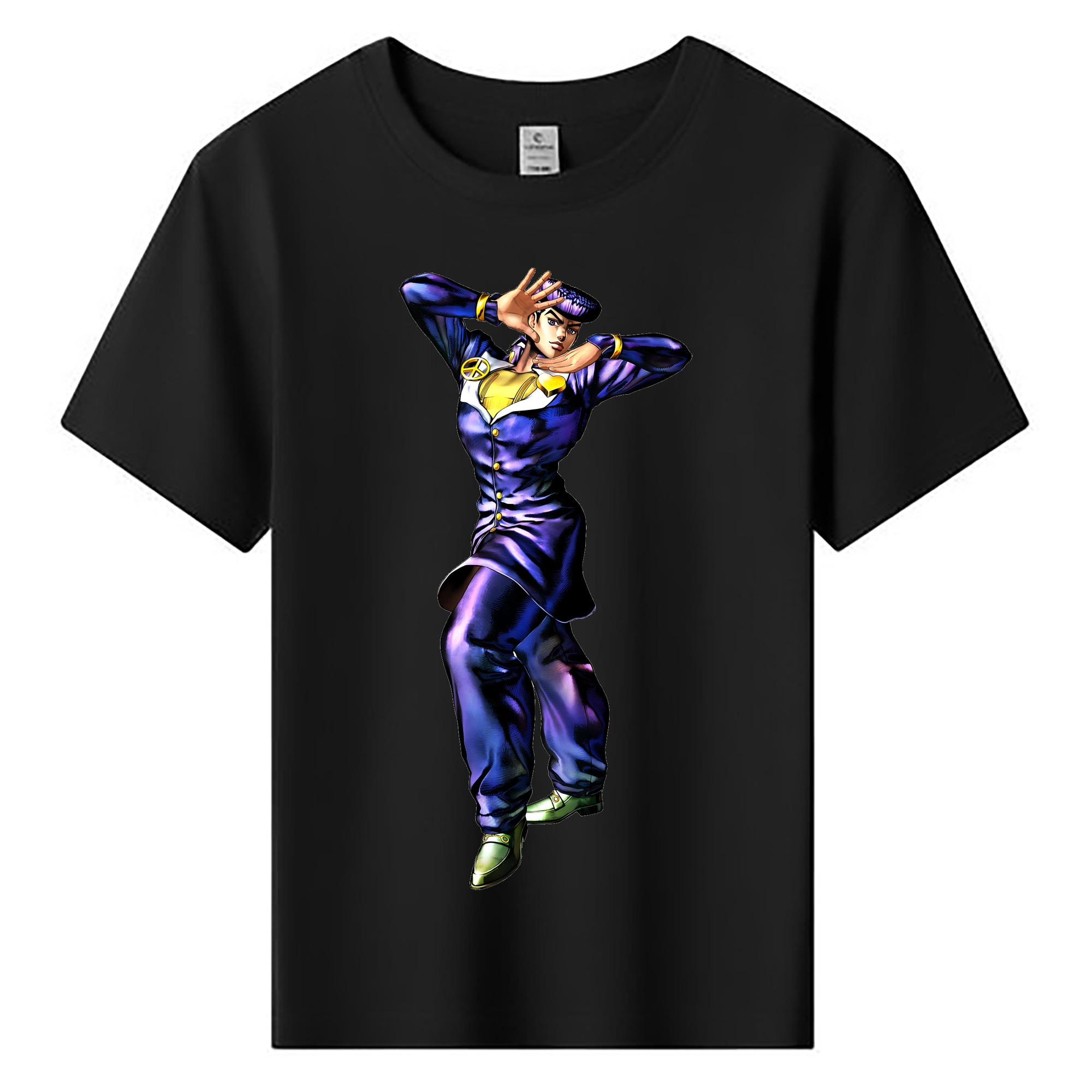 （画像用） ジョジョの奇妙な冒険 ひがしかた じょうすけ JoJo's Bizarre Adventure Higashikata Josuke 綿100％キッズTシャツ（フロントプリント）