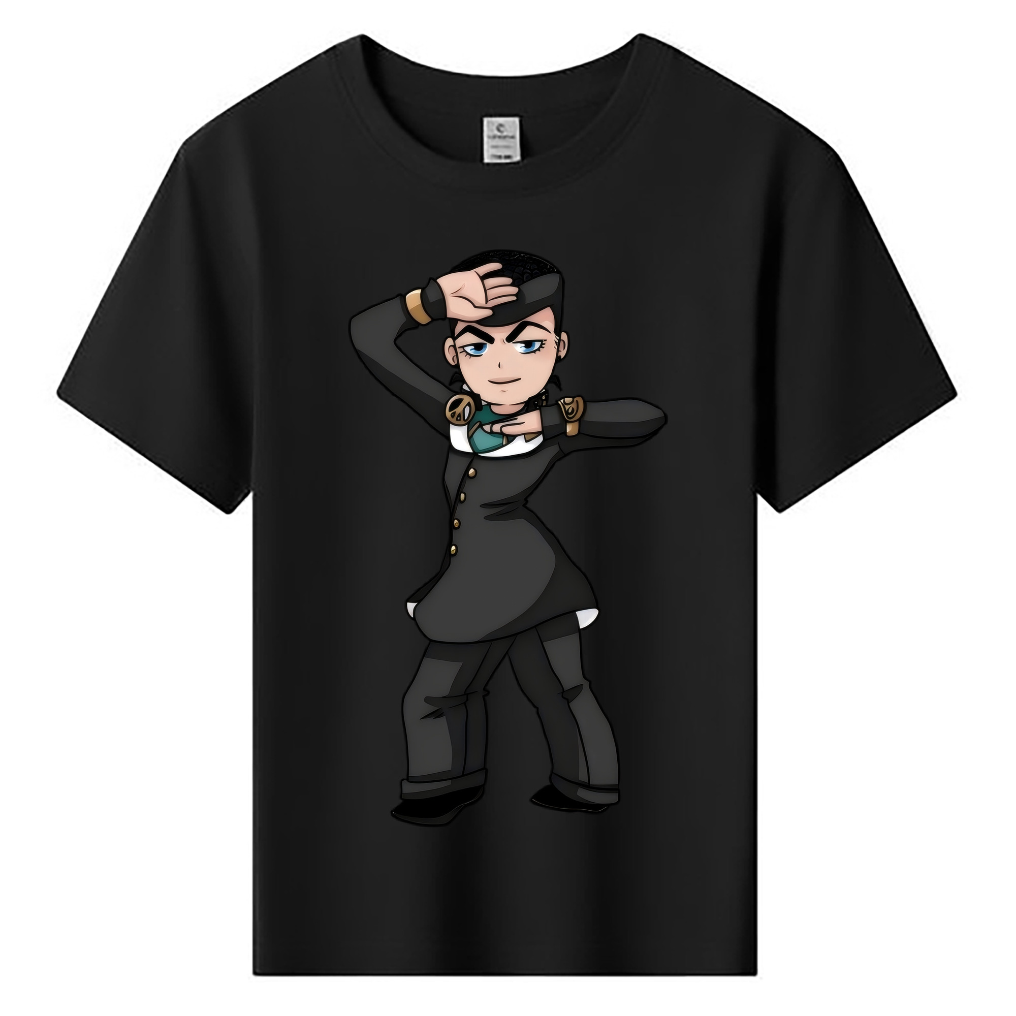 （画像用） ジョジョの奇妙な冒険 ひがしかた じょうすけ JoJo's Bizarre Adventure Higashikata Josuke 綿100％キッズTシャツ（フロントプリント）