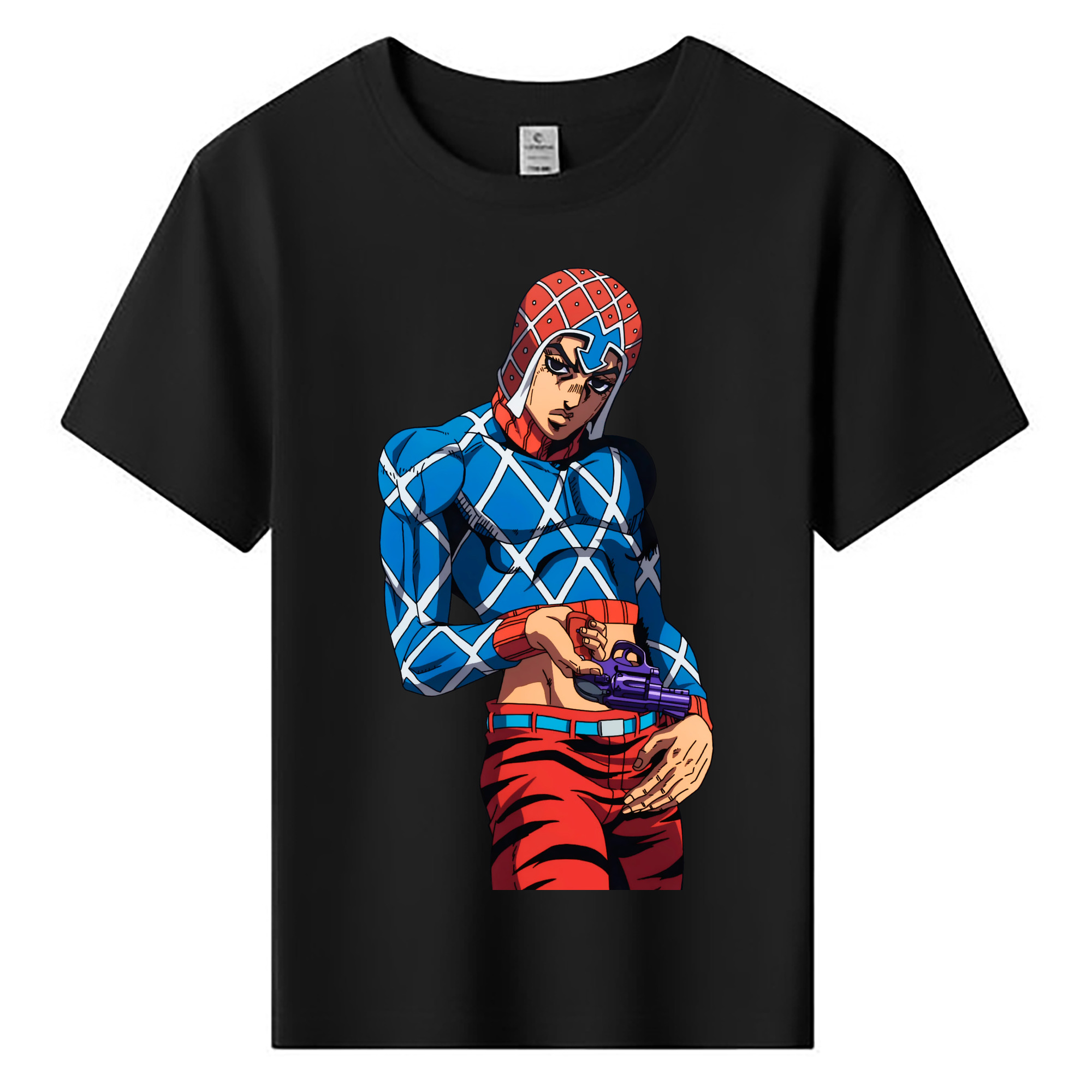 （画像用） ジョジョの奇妙な冒険 グイード?ミスタ JoJo's Bizarre Adventure Guido Mista 綿100％キッズTシャツ（フロントプリント）
