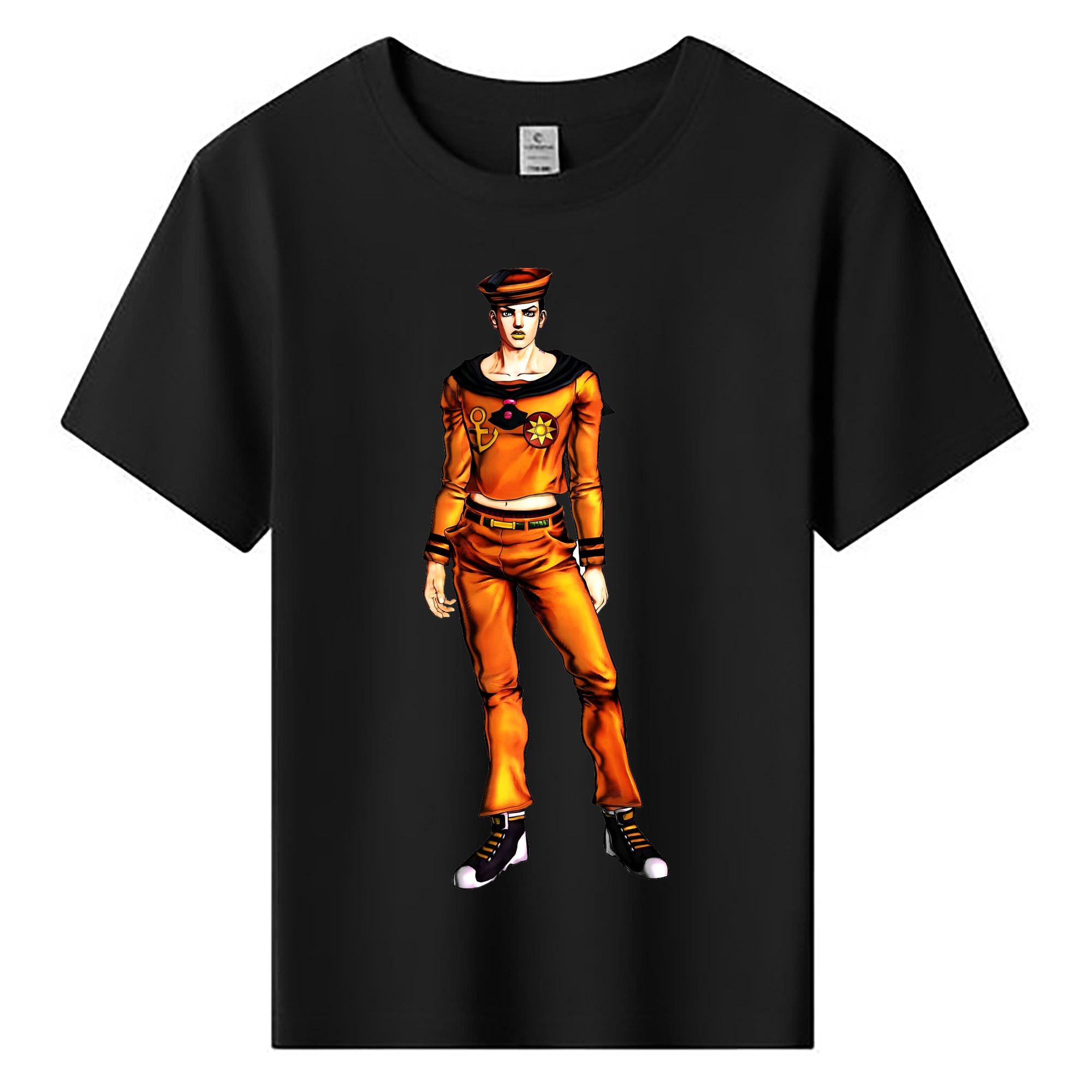（画像用） ジョジョの奇妙な冒険 東方定助 JoJo's Bizarre Adventure Higashikata Josuke 綿100％キッズTシャツ（フロントプリント）