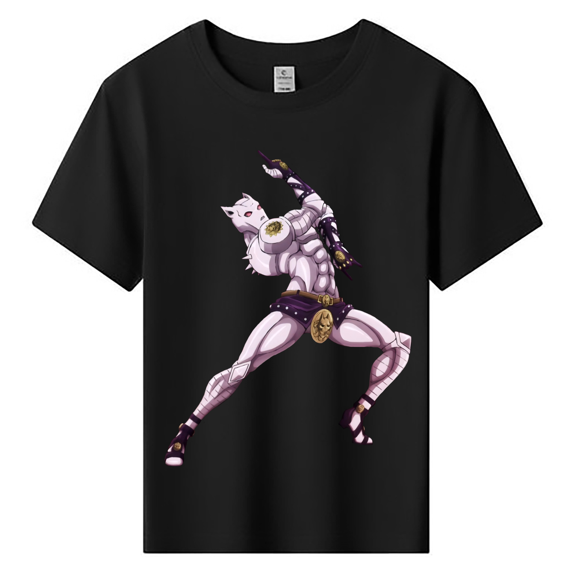 （画像用） ジョジョの奇妙な冒険 きら よしかげ JoJo's Bizarre Adventure Kira Yoshikage 綿100％キッズTシャツ（フロントプリント）