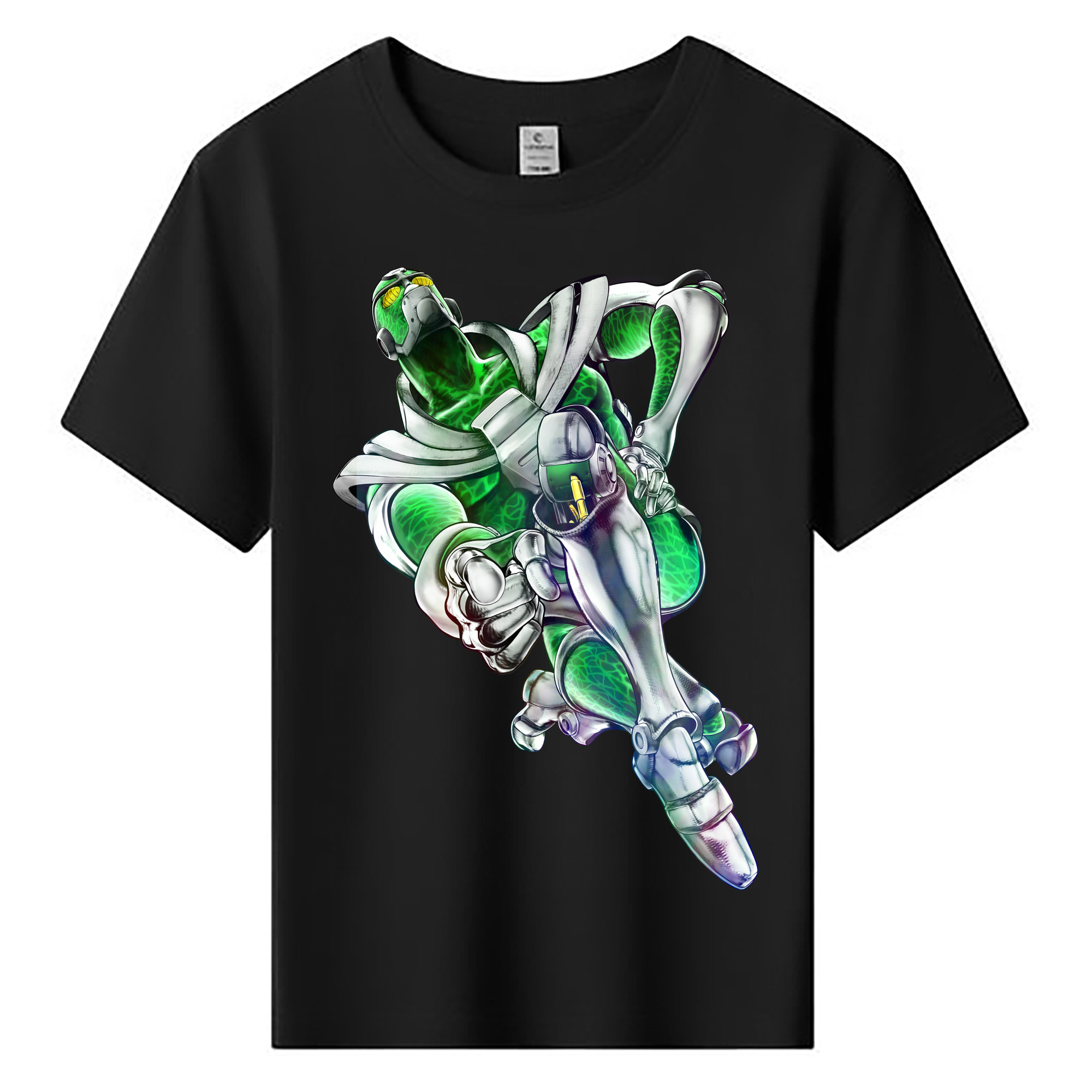 （画像用） ジョジョの奇妙な冒険 花京院 典明（かきょういん のりあき） JoJo's Bizarre Adventure Kakyoin Noriaki 綿100％キッズTシャツ（フロントプリント）