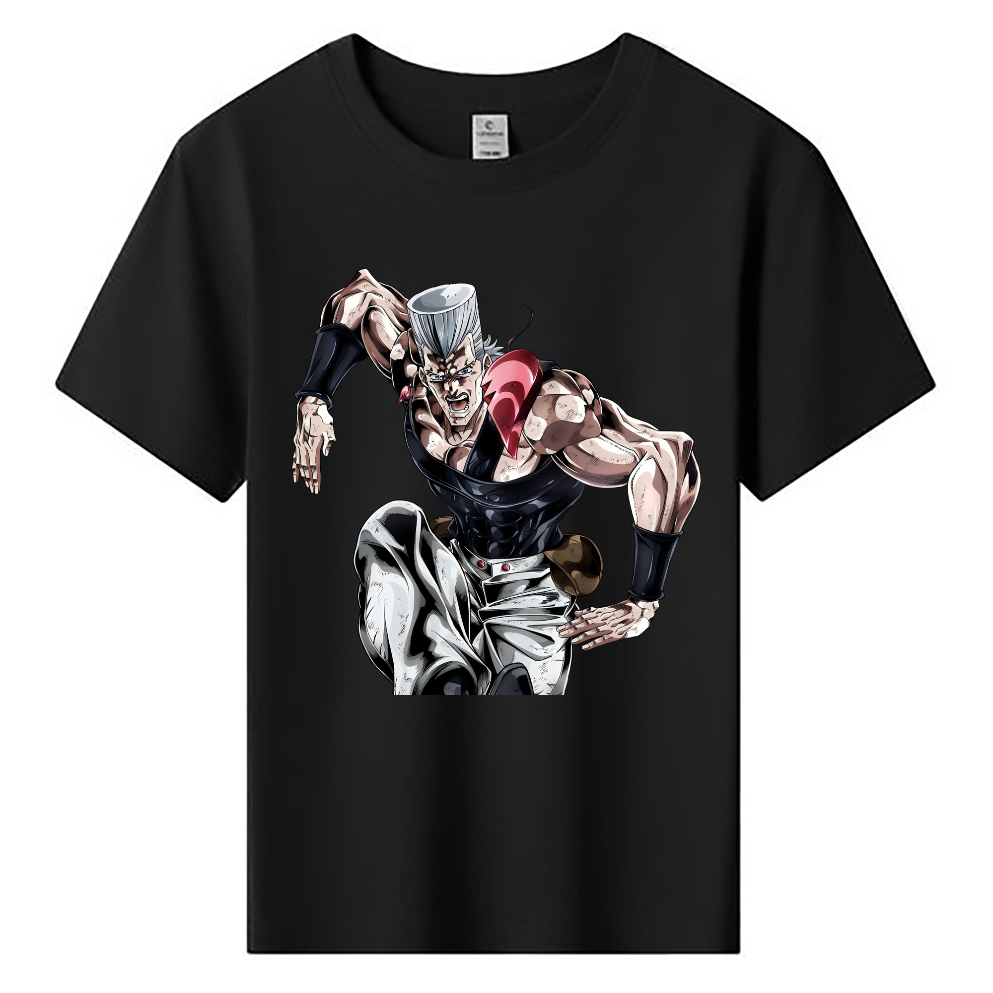 （画像用） ジョジョの奇妙な冒険 ジャン＝ピエール?ポルナレフ JoJo's Bizarre Adventure Jan Pierre Polnareff 綿100％キッズTシャツ（フロントプリント）