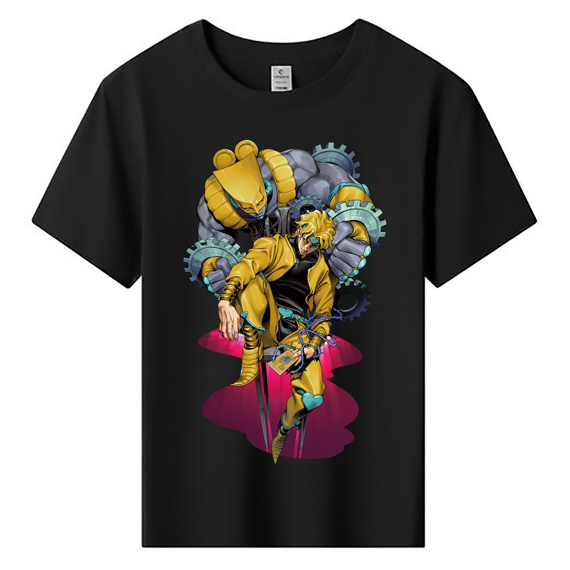 （画像用） ジョジョの奇妙な冒険 ディオ?ブランドー JoJo's Bizarre Adventure Dio Brando 綿100％キッズTシャツ（フロントプリント）