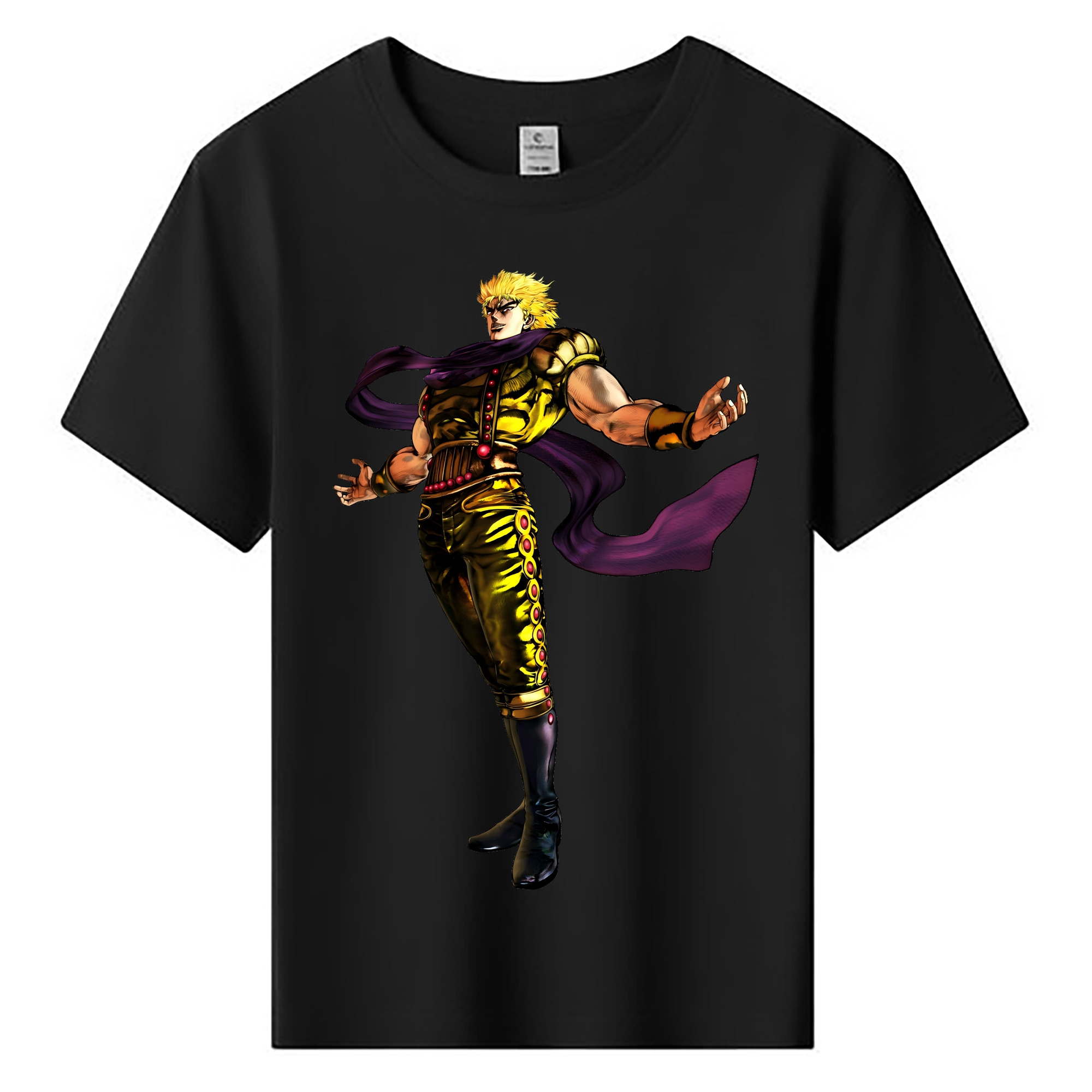 （画像用） ジョジョの奇妙な冒険 ディオ?ブランドー JoJo's Bizarre Adventure Dio Brando 綿100％キッズTシャツ（フロントプリント）
