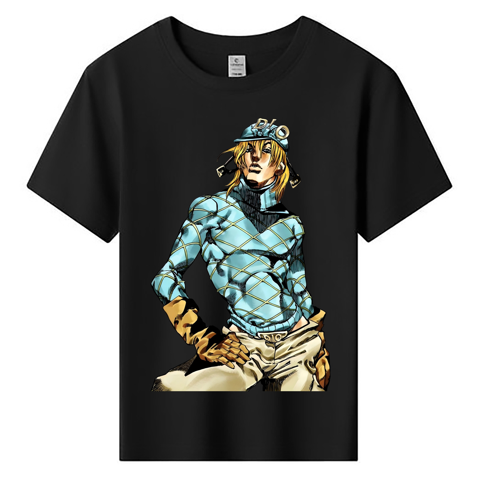 （画像用） ジョジョの奇妙な冒険 ディオ?ブランドー JoJo's Bizarre Adventure Dio Brando 綿100％キッズTシャツ（フロントプリント）