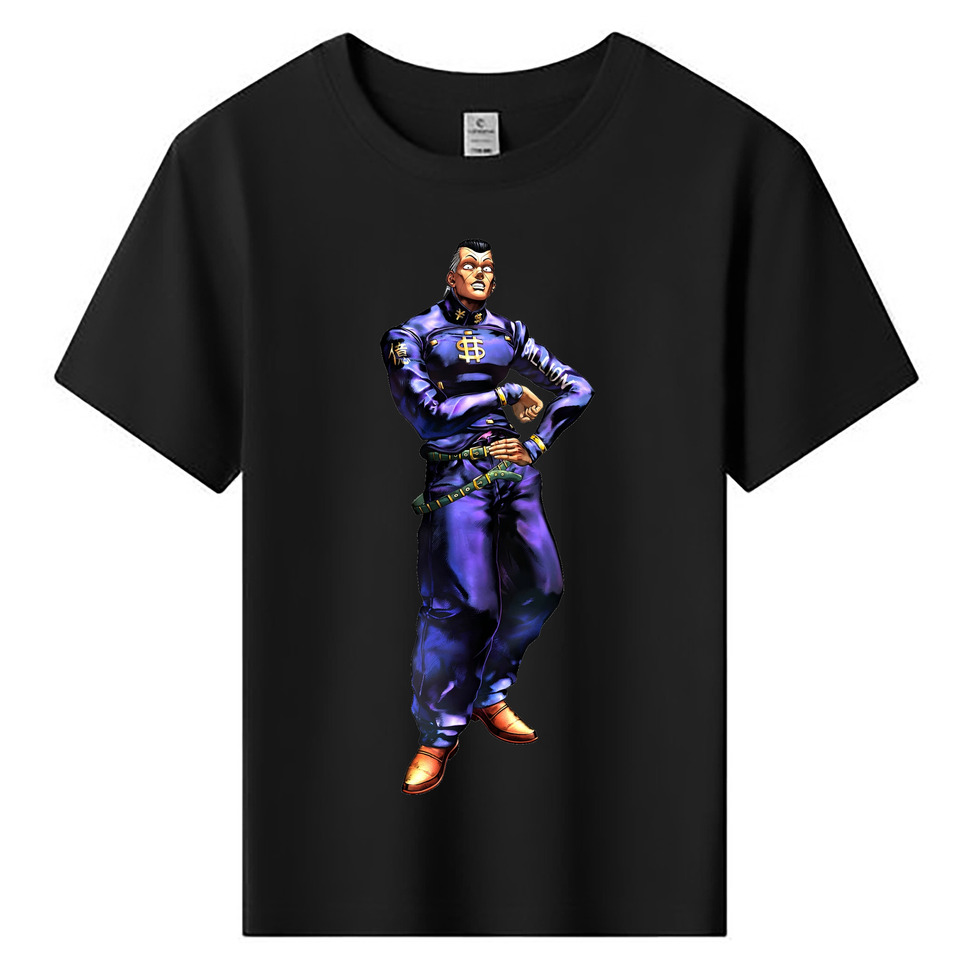 （画像用） ジョジョの奇妙な冒険 虹村億泰 にじむら おくやす JoJo's Bizarre Adventure Nijimura Okuyasu 綿100％キッズTシャツ（フロントプリント）