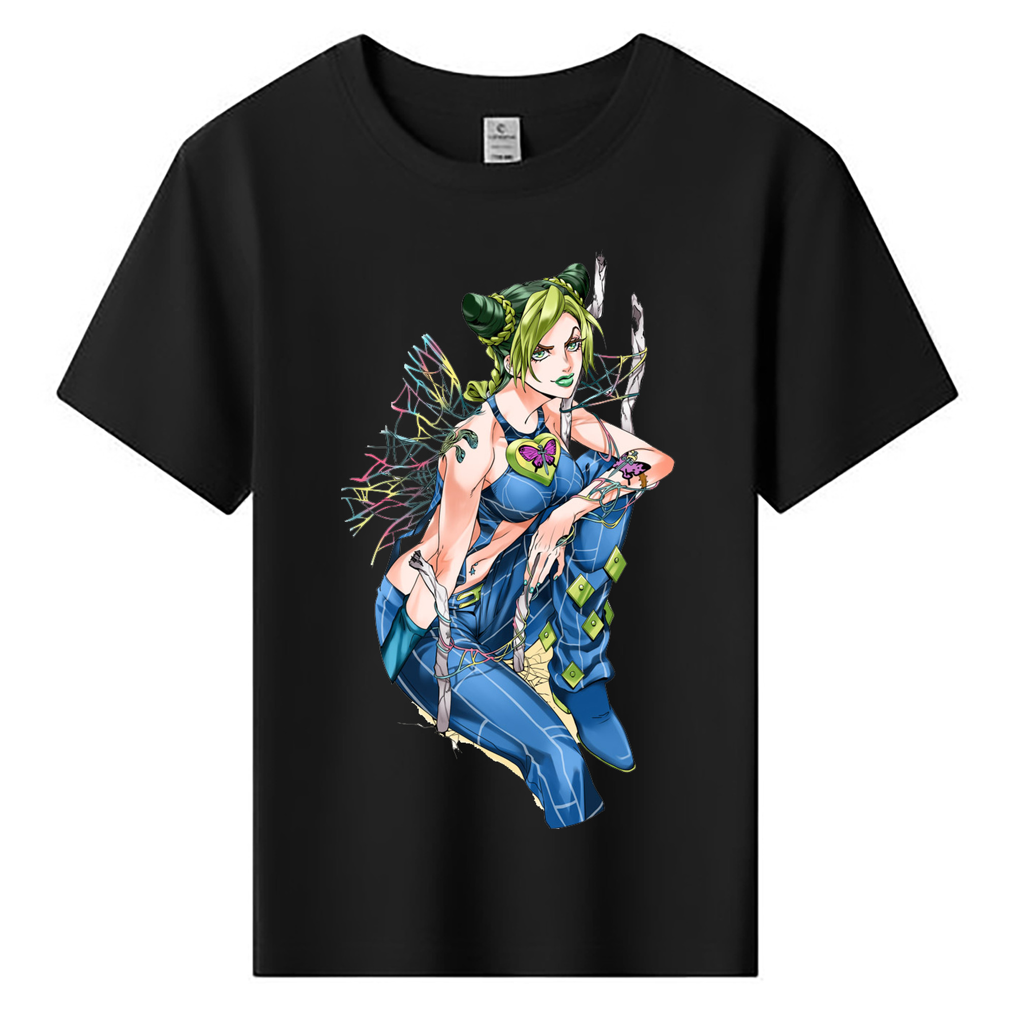 （画像用） "ジョジョの奇妙な冒険 くうじょう ジョリーン JoJo's Bizarre Adventure Jolyne Cujoh " 綿100％キッズTシャツ（フロントプリント）