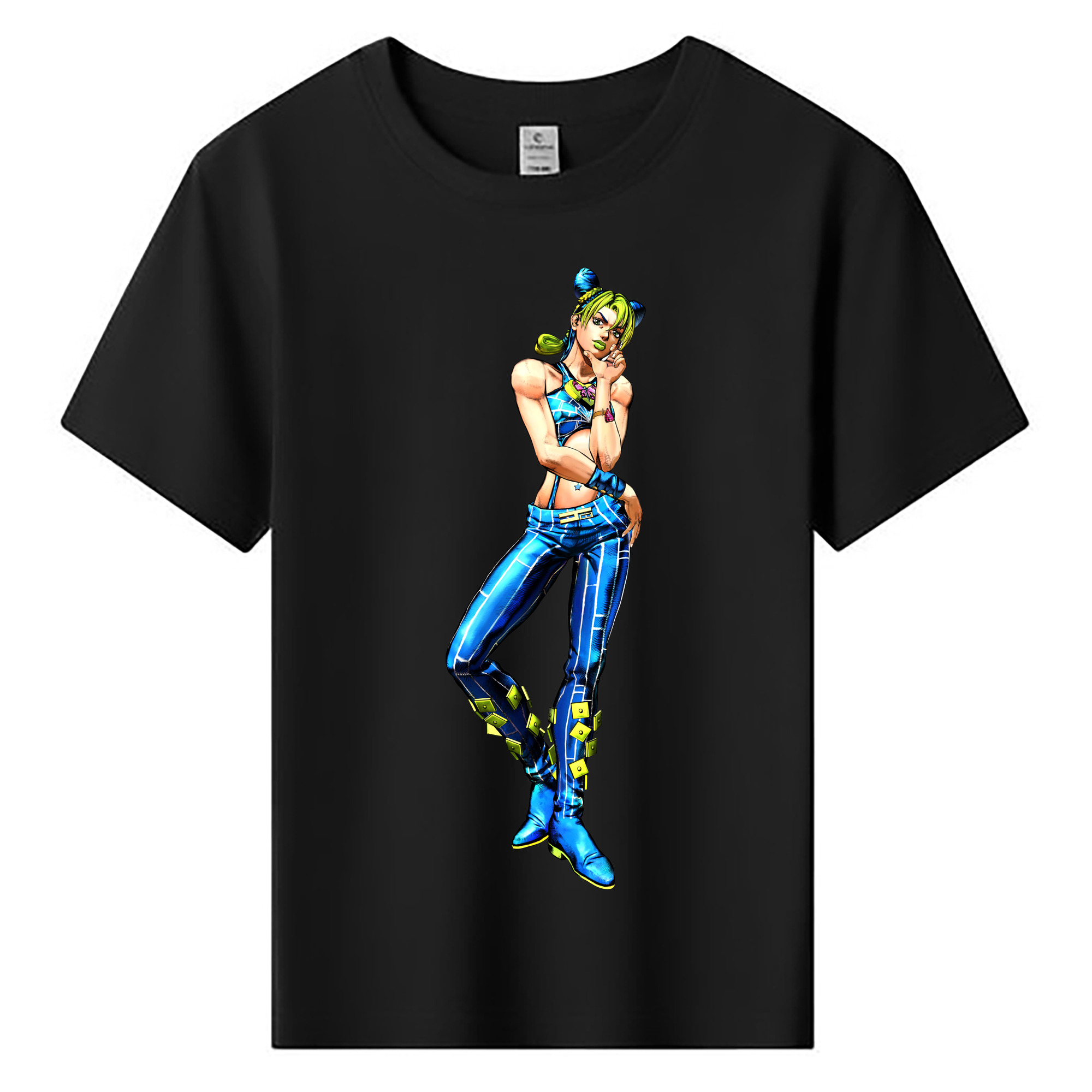 （画像用） "ジョジョの奇妙な冒険 くうじょう ジョリーン JoJo's Bizarre Adventure Jolyne Cujoh " 綿100％キッズTシャツ（フロントプリント）