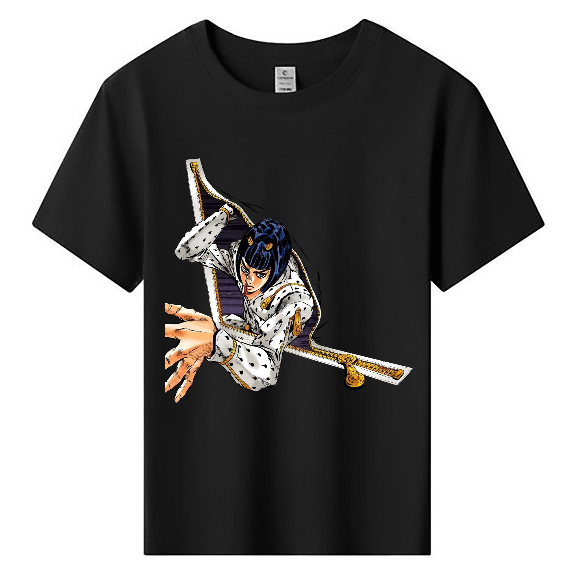 （画像用） ジョジョの奇妙な冒険 ブローノ?ブチャラティ JoJo's Bizarre Adventure Bruno Bucciarati 綿100％キッズTシャツ（フロントプリント）