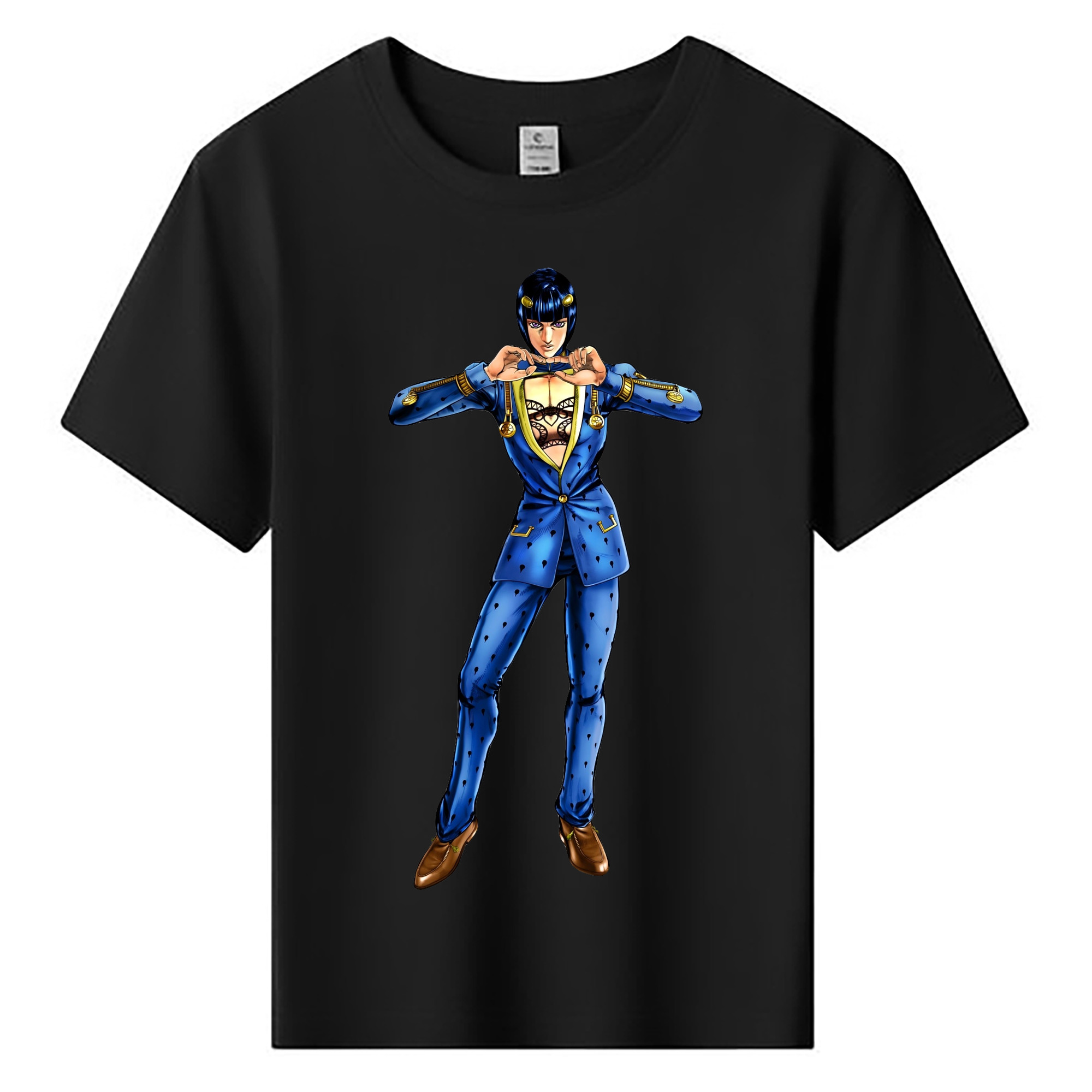 （画像用） ジョジョの奇妙な冒険 ブローノ?ブチャラティ JoJo's Bizarre Adventure Bruno Bucciarati 綿100％キッズTシャツ（フロントプリント）
