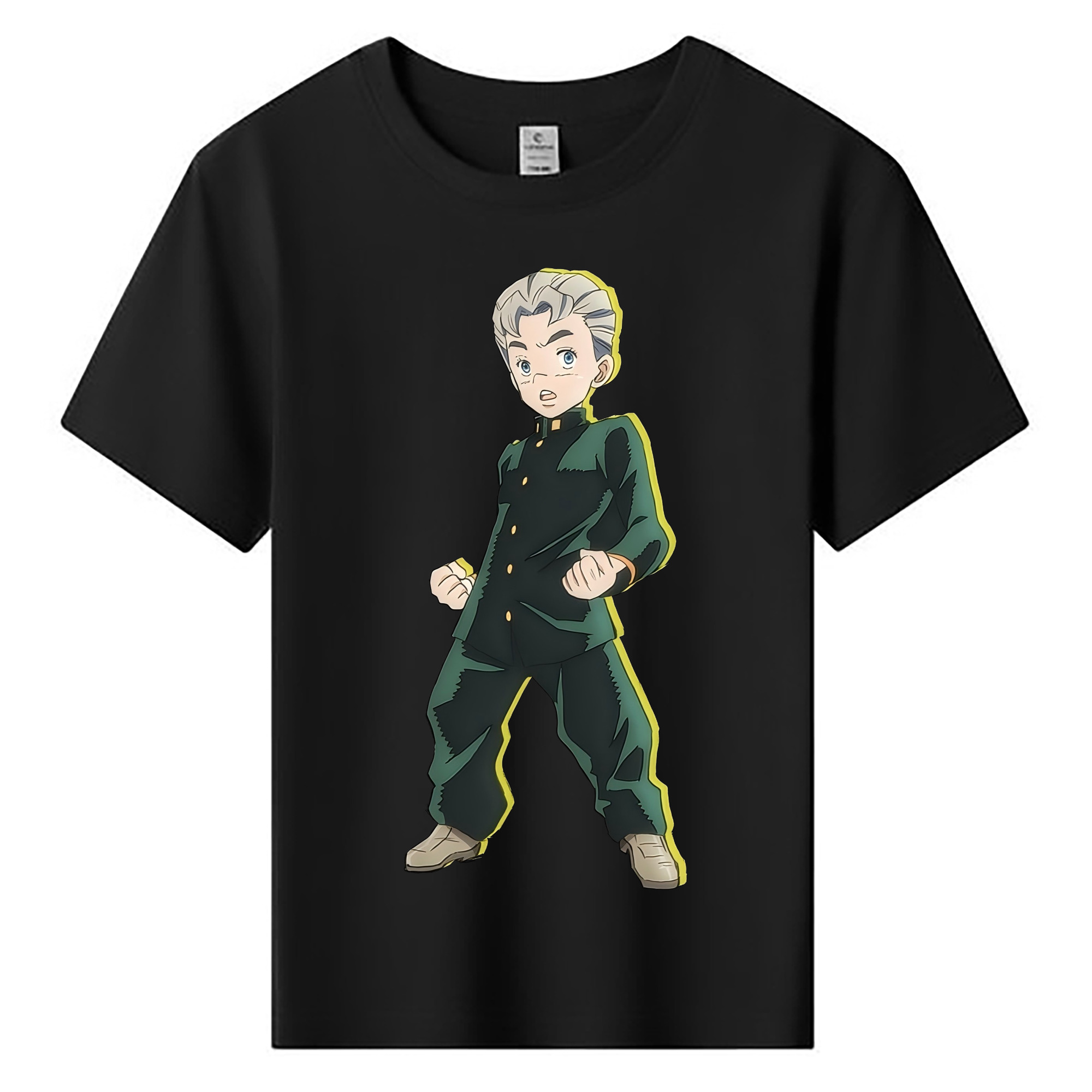 （画像用） ジョジョの奇妙な冒険 広瀨康一 JoJo's Bizarre Adventure Hirose Koichi 綿100％キッズTシャツ（フロントプリント）