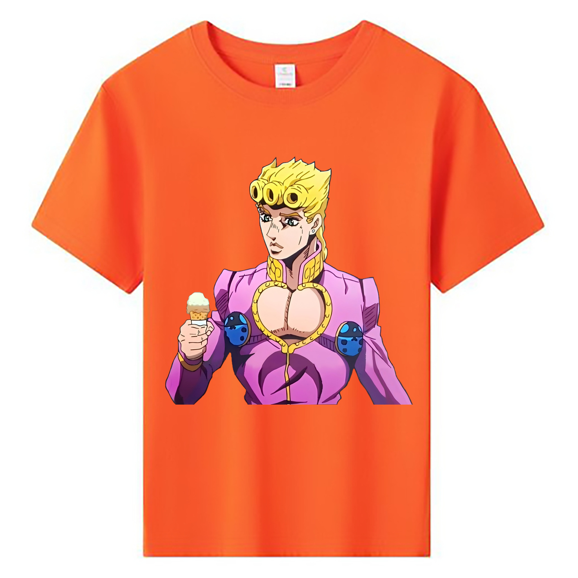 （画像用） ジョジョの奇妙な冒険 ジョルノ?ジョバァーナ JoJo's Bizarre Adventure Giorno Giovanna 綿100％キッズTシャツ（フロントプリント）