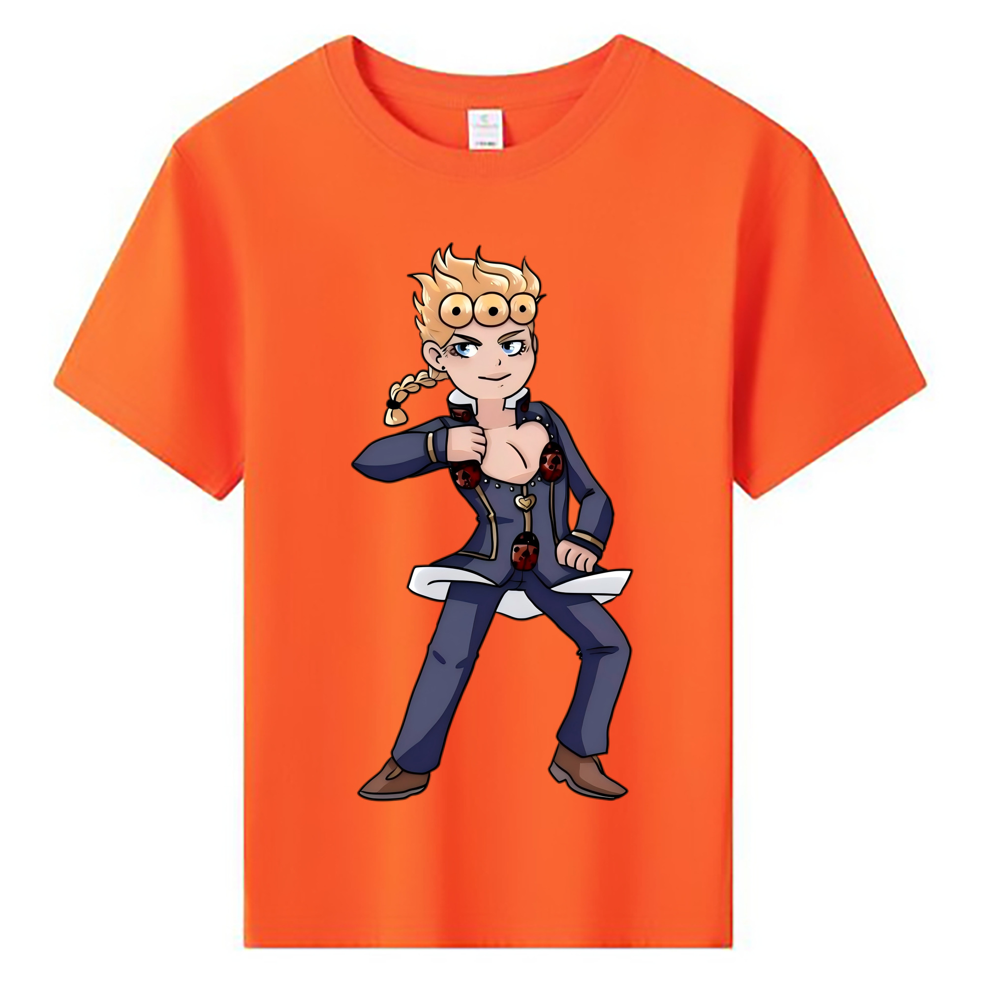 （画像用） ジョジョの奇妙な冒険 ジョルノ?ジョバァーナ JoJo's Bizarre Adventure Giorno Giovanna 綿100％キッズTシャツ（フロントプリント）