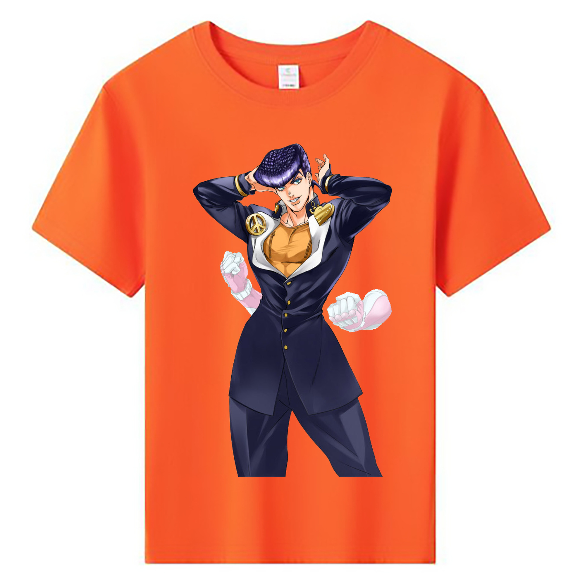 （画像用） ジョジョの奇妙な冒険 ひがしかた じょうすけ JoJo's Bizarre Adventure Higashikata Josuke 綿100％キッズTシャツ（フロントプリント）