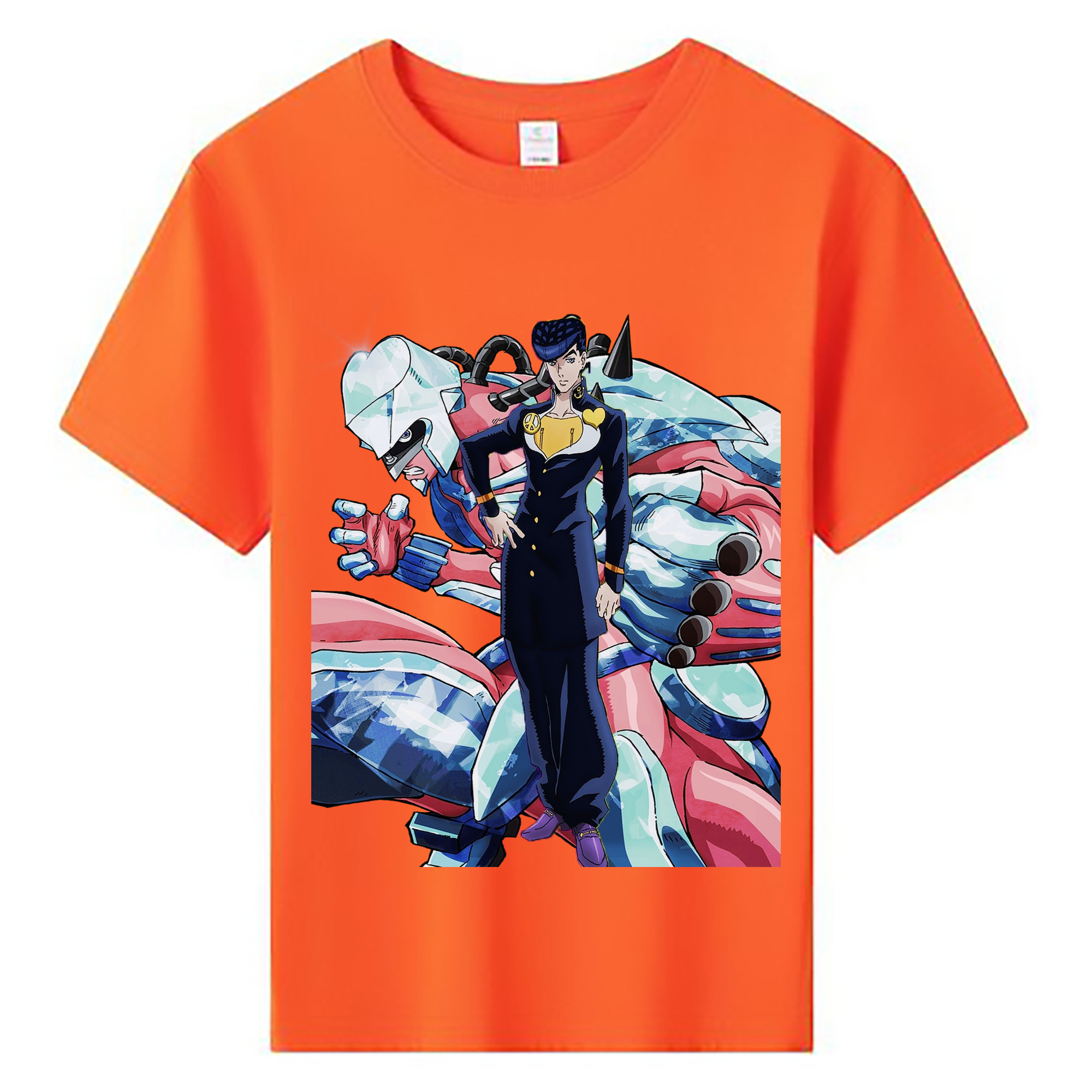 （画像用） ジョジョの奇妙な冒険 ひがしかた じょうすけ JoJo's Bizarre Adventure Higashikata Josuke 綿100％キッズTシャツ（フロントプリント）