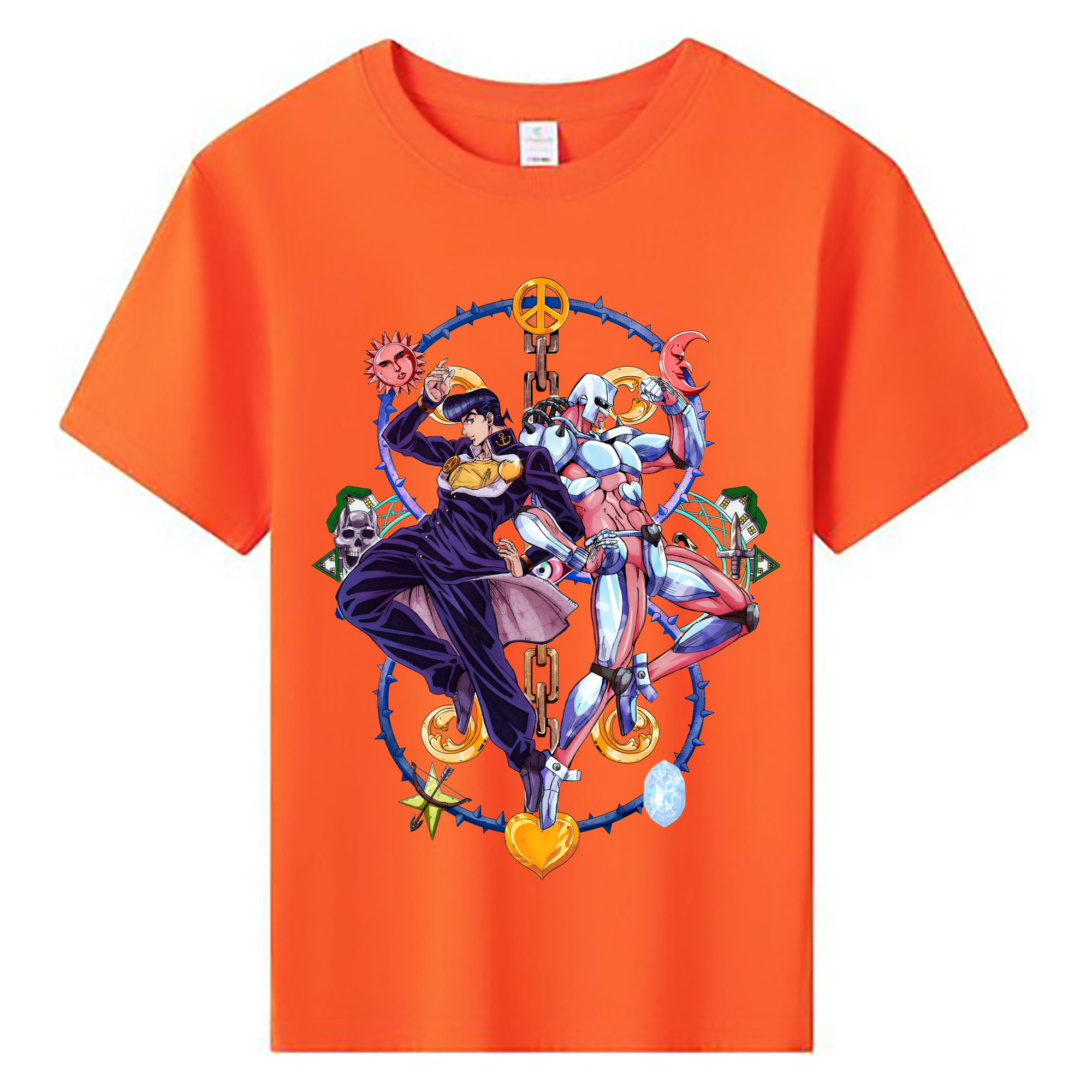 （画像用） ジョジョの奇妙な冒険 ひがしかた じょうすけ JoJo's Bizarre Adventure Higashikata Josuke 綿100％キッズTシャツ（フロントプリント）