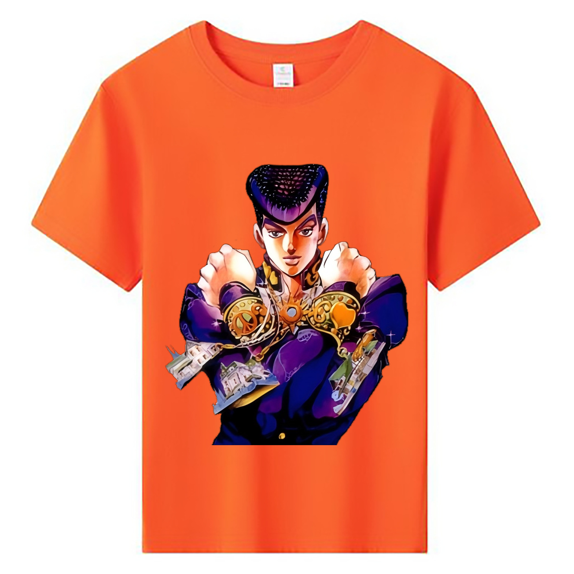 （画像用） ジョジョの奇妙な冒険 ひがしかた じょうすけ JoJo's Bizarre Adventure Higashikata Josuke 綿100％キッズTシャツ（フロントプリント）