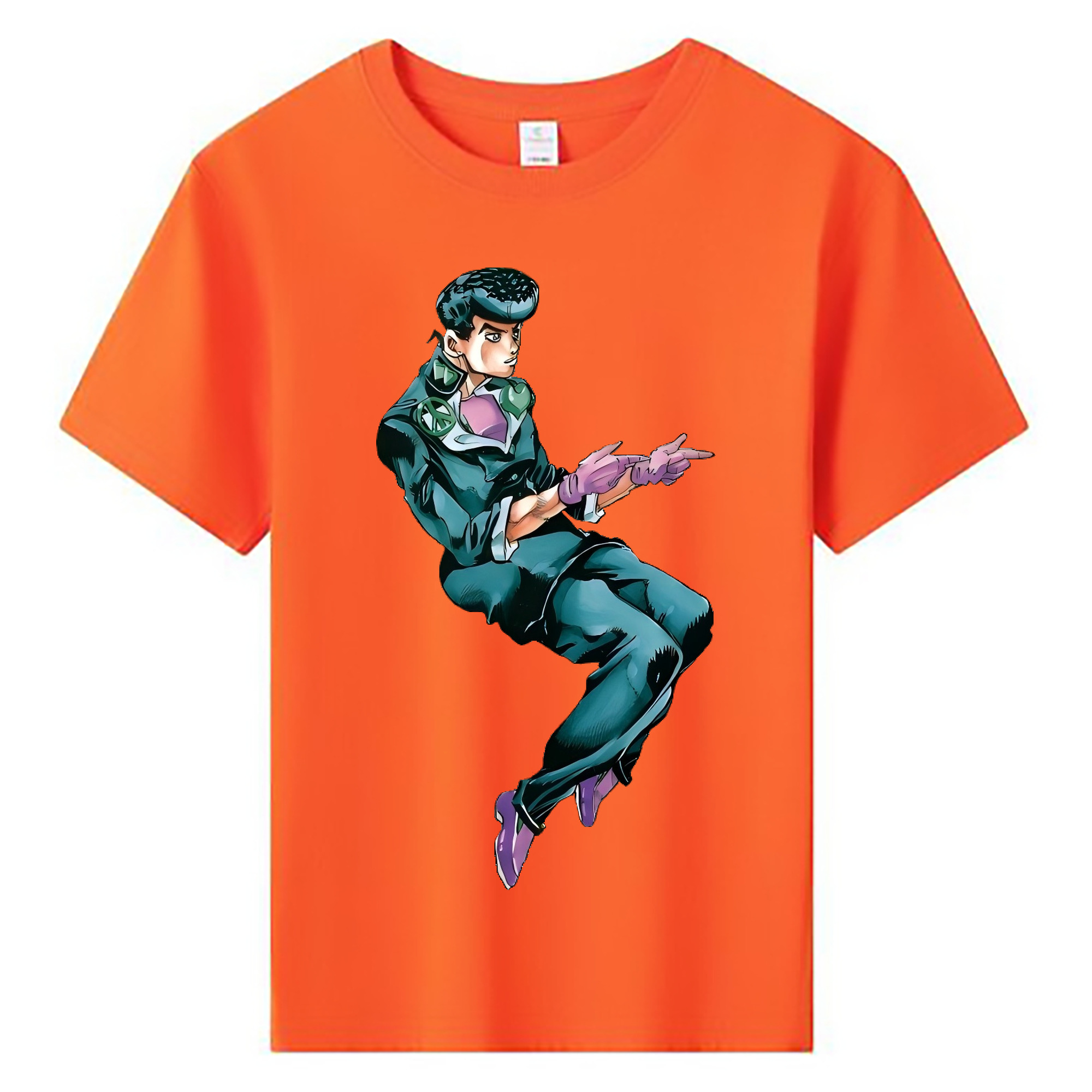 （画像用） ジョジョの奇妙な冒険 ひがしかた じょうすけ JoJo's Bizarre Adventure Higashikata Josuke 綿100％キッズTシャツ（フロントプリント）
