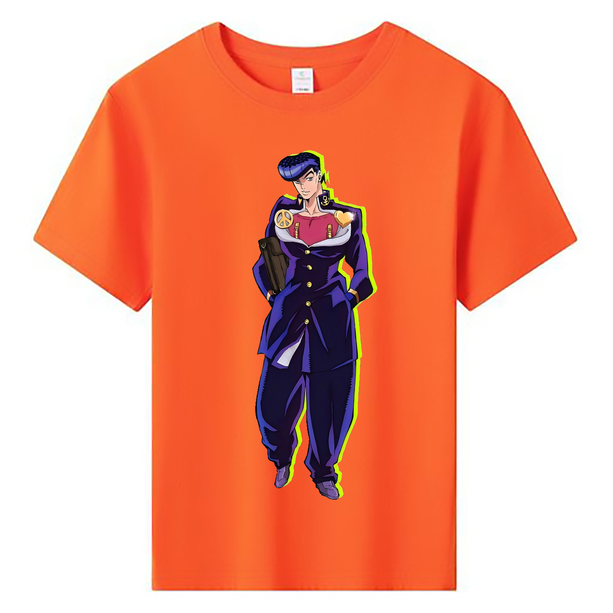 （画像用） ジョジョの奇妙な冒険 ひがしかた じょうすけ JoJo's Bizarre Adventure Higashikata Josuke 綿100％キッズTシャツ（フロントプリント）
