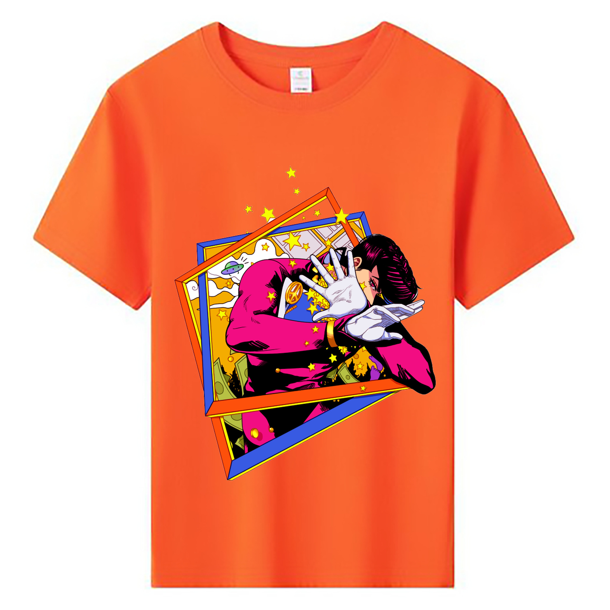 （画像用） ジョジョの奇妙な冒険 ひがしかた じょうすけ JoJo's Bizarre Adventure Higashikata Josuke 綿100％キッズTシャツ（フロントプリント）