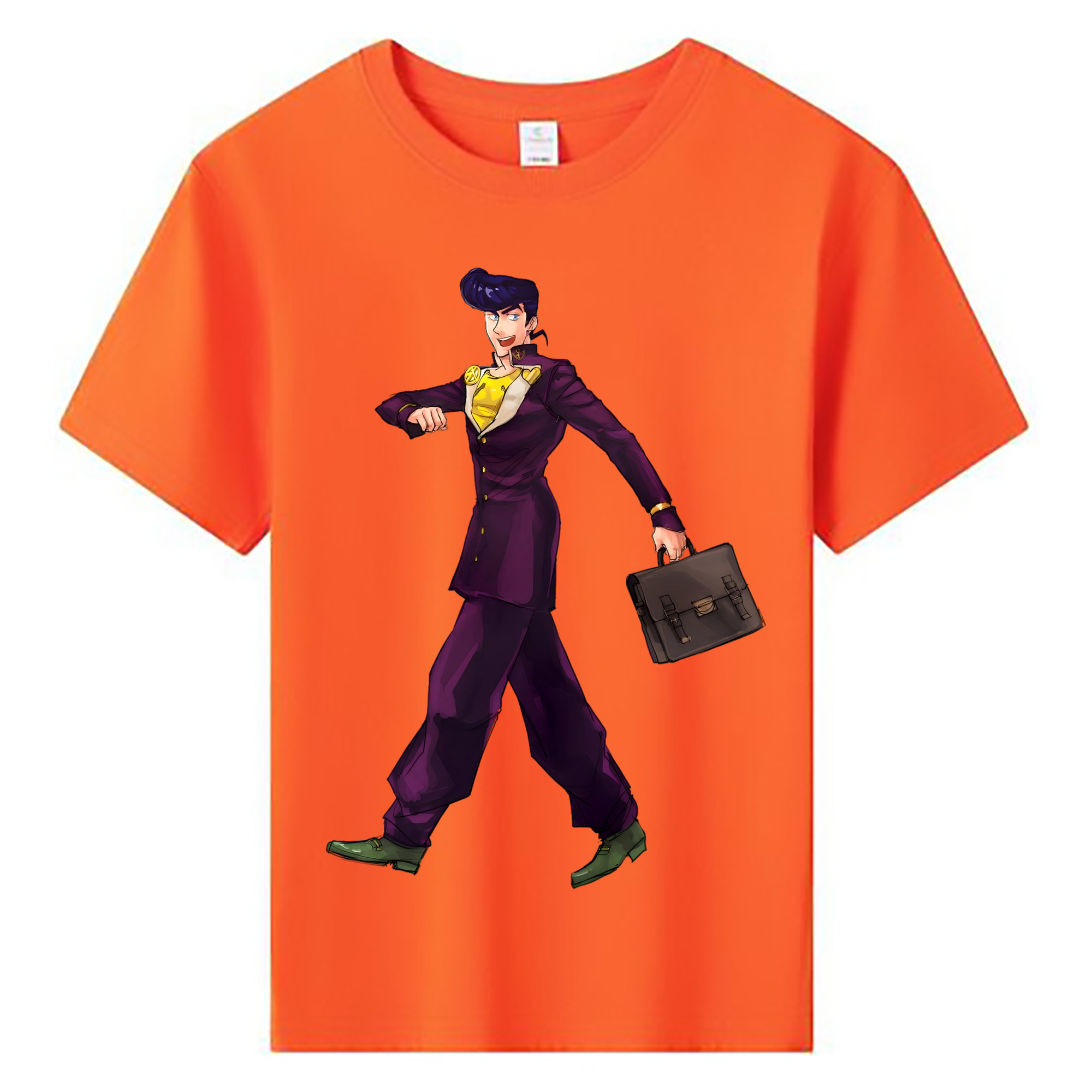 （画像用） ジョジョの奇妙な冒険 ひがしかた じょうすけ JoJo's Bizarre Adventure Higashikata Josuke 綿100％キッズTシャツ（フロントプリント）