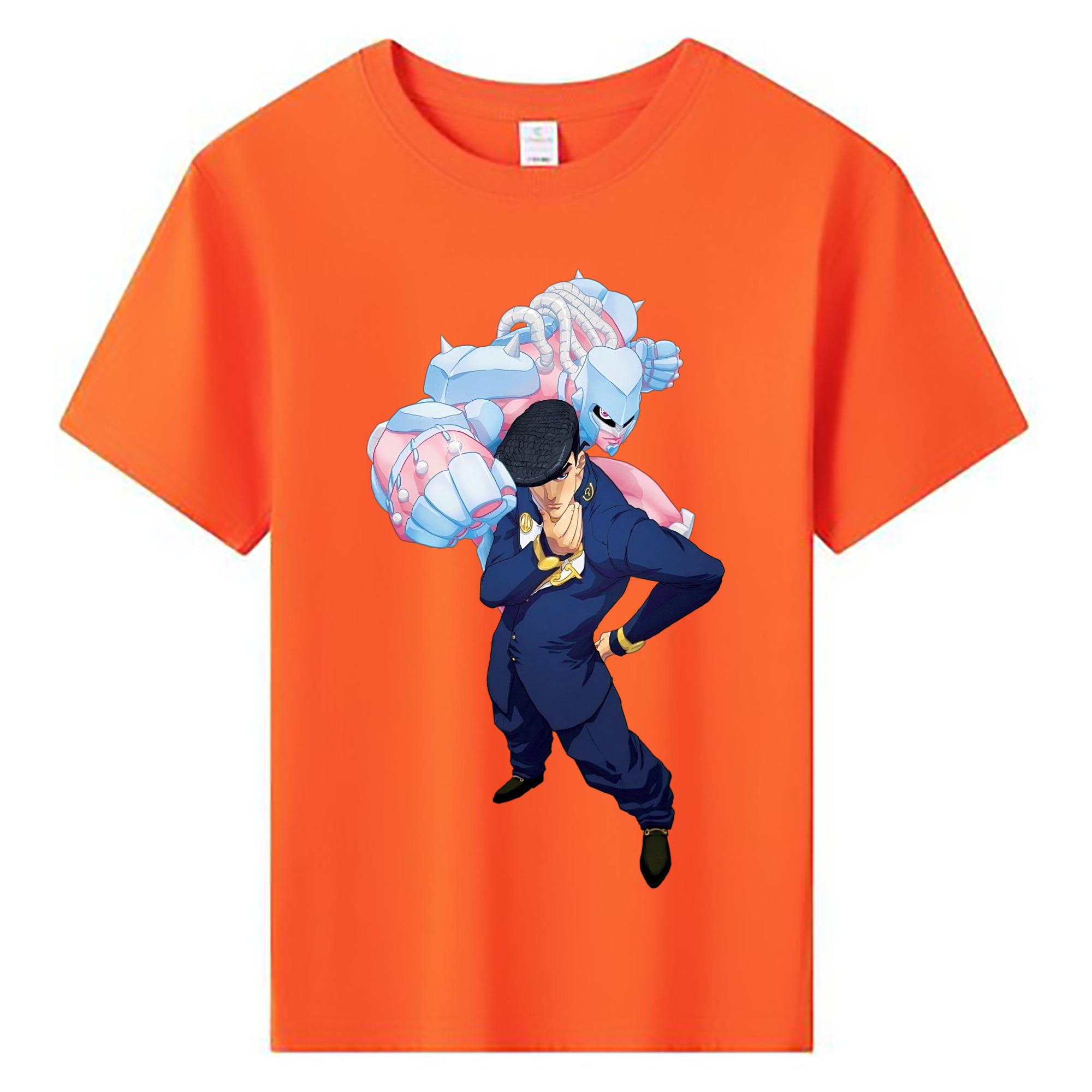 （画像用） ジョジョの奇妙な冒険 ひがしかた じょうすけ JoJo's Bizarre Adventure Higashikata Josuke 綿100％キッズTシャツ（フロントプリント）
