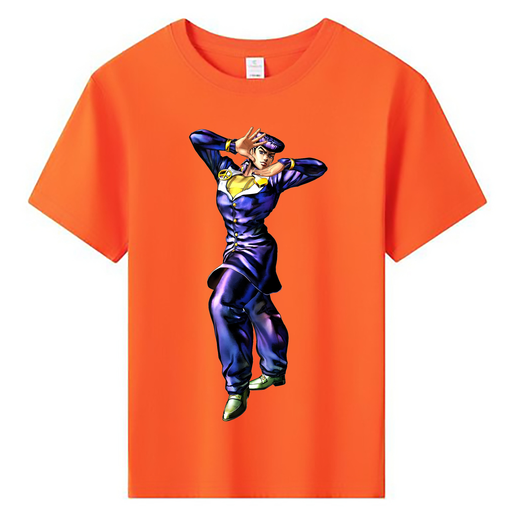（画像用） ジョジョの奇妙な冒険 ひがしかた じょうすけ JoJo's Bizarre Adventure Higashikata Josuke 綿100％キッズTシャツ（フロントプリント）