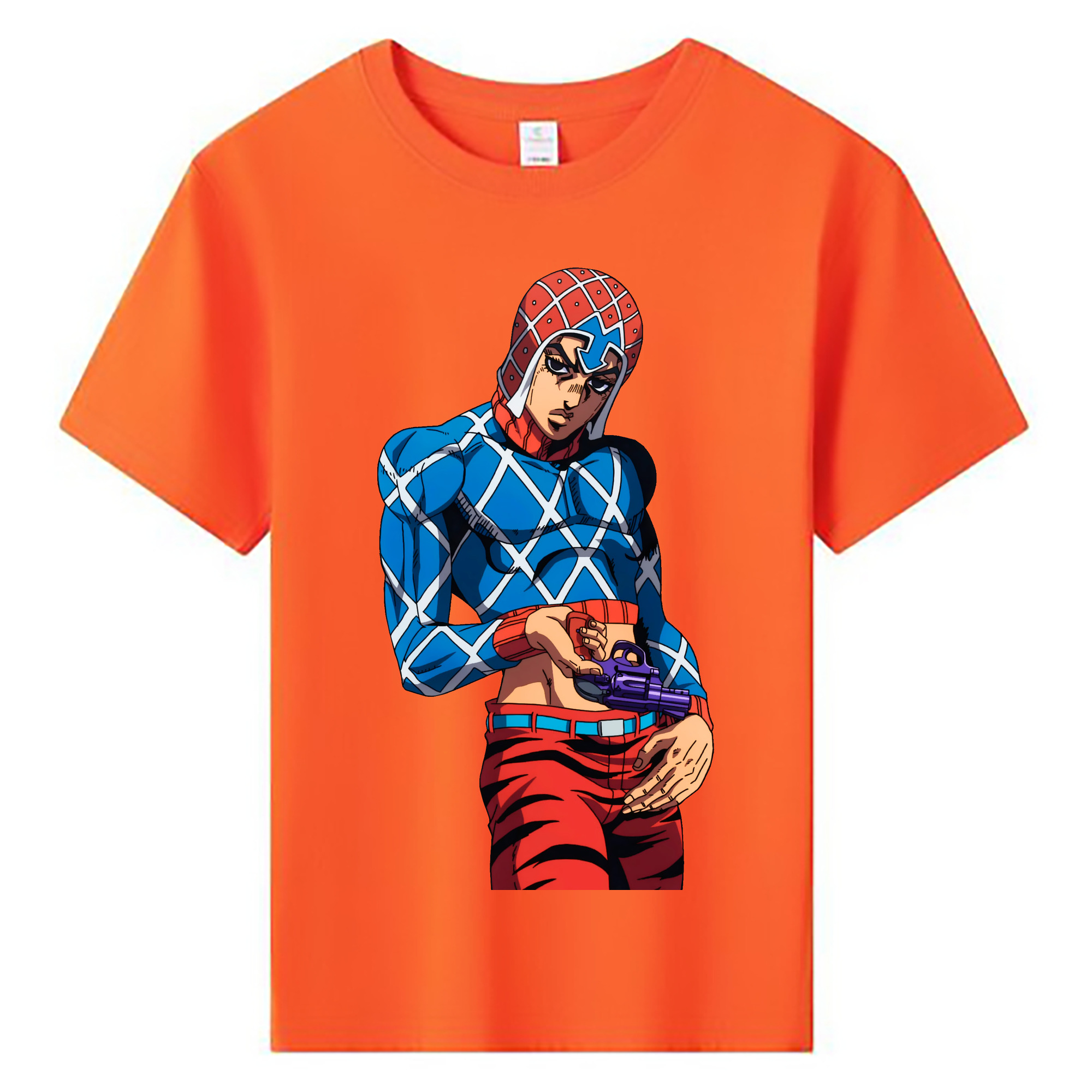 （画像用） ジョジョの奇妙な冒険 グイード?ミスタ JoJo's Bizarre Adventure Guido Mista 綿100％キッズTシャツ（フロントプリント）