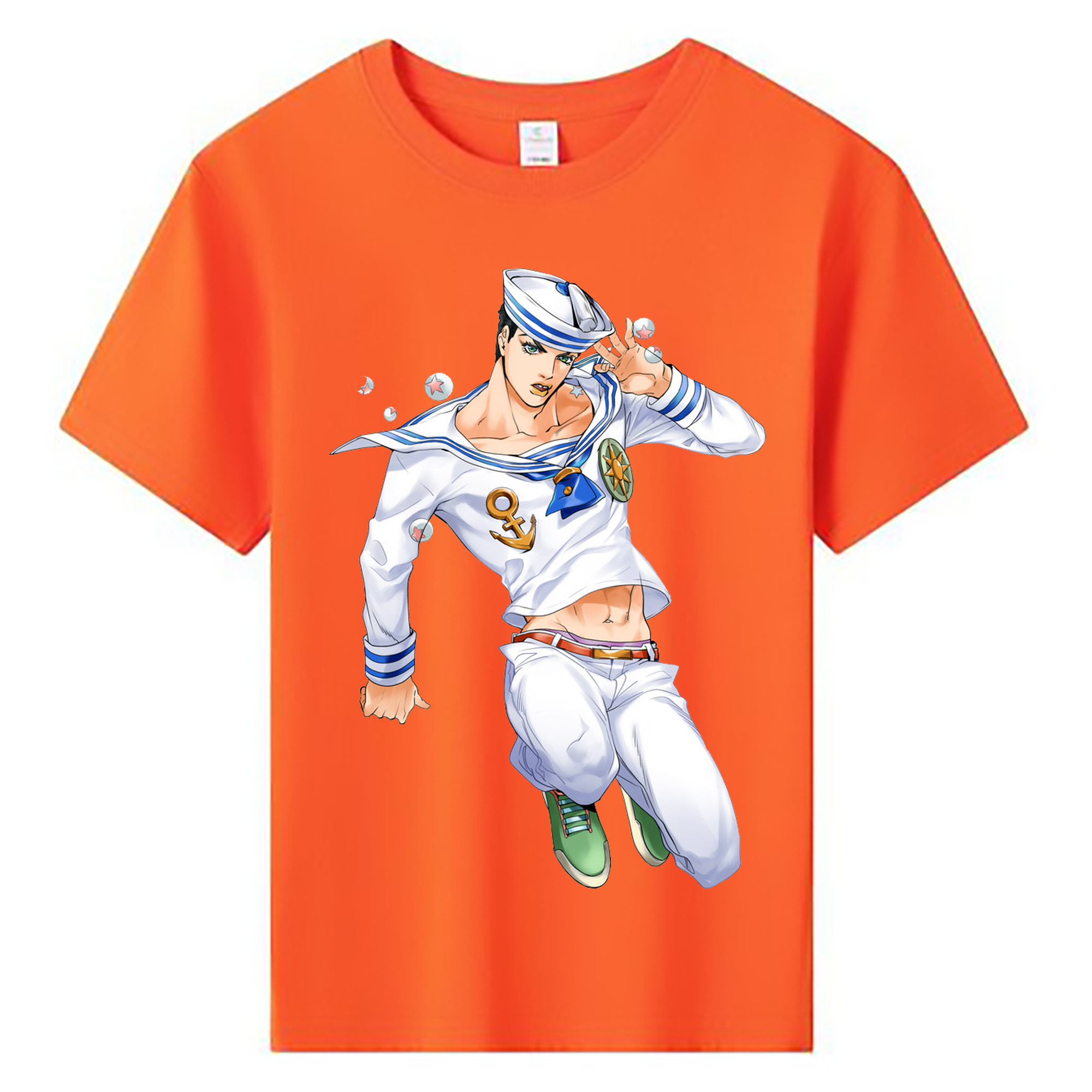 （画像用） ジョジョの奇妙な冒険 東方定助 JoJo's Bizarre Adventure Higashikata Josuke 綿100％キッズTシャツ（フロントプリント）
