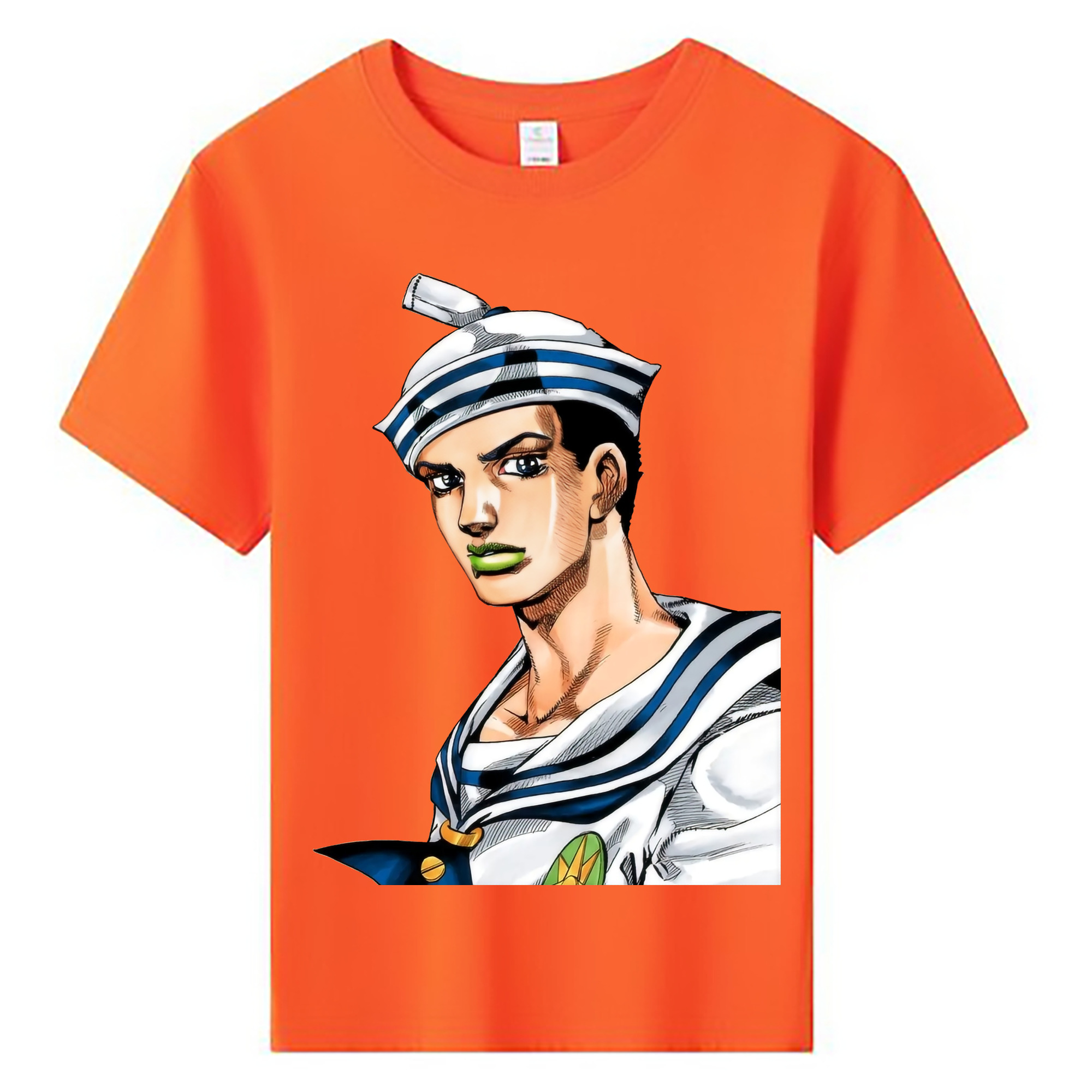 （画像用） ジョジョの奇妙な冒険 東方定助 JoJo's Bizarre Adventure Higashikata Josuke 綿100％キッズTシャツ（フロントプリント）