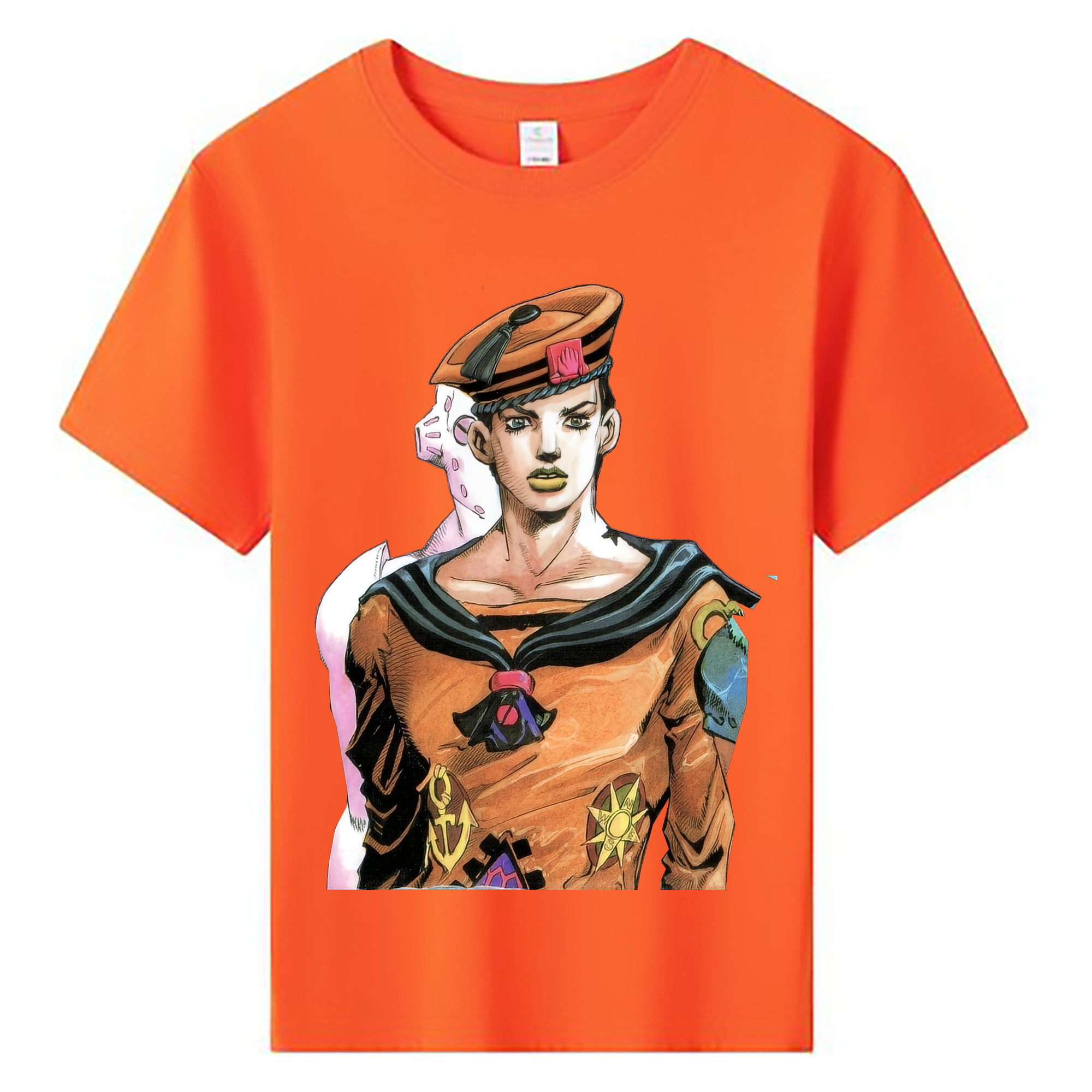 （画像用） ジョジョの奇妙な冒険 東方定助 JoJo's Bizarre Adventure Higashikata Josuke 綿100％キッズTシャツ（フロントプリント）