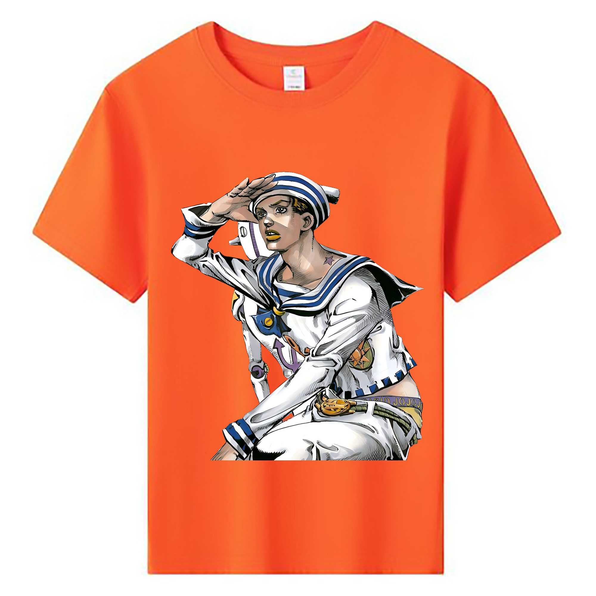 （画像用） ジョジョの奇妙な冒険 東方定助 JoJo's Bizarre Adventure Higashikata Josuke 綿100％キッズTシャツ（フロントプリント）