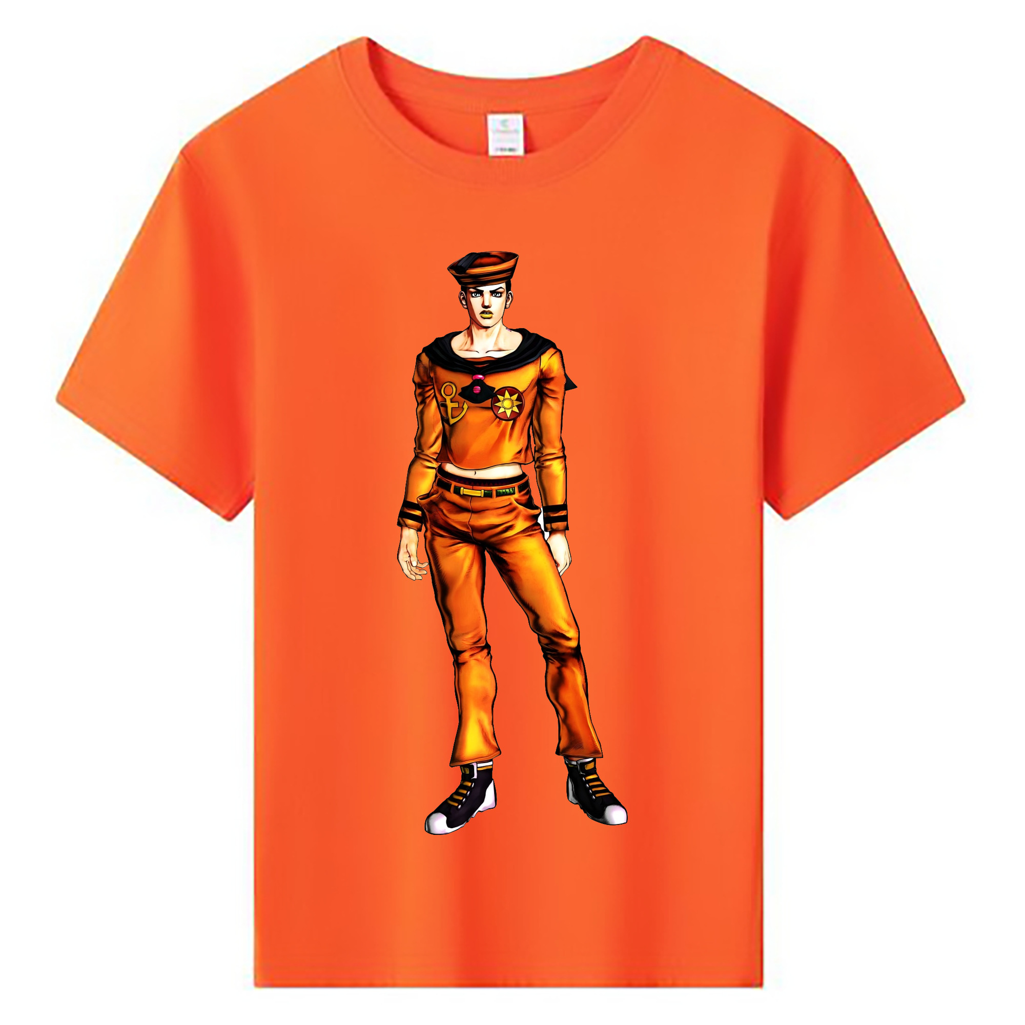 （画像用） ジョジョの奇妙な冒険 東方定助 JoJo's Bizarre Adventure Higashikata Josuke 綿100％キッズTシャツ（フロントプリント）