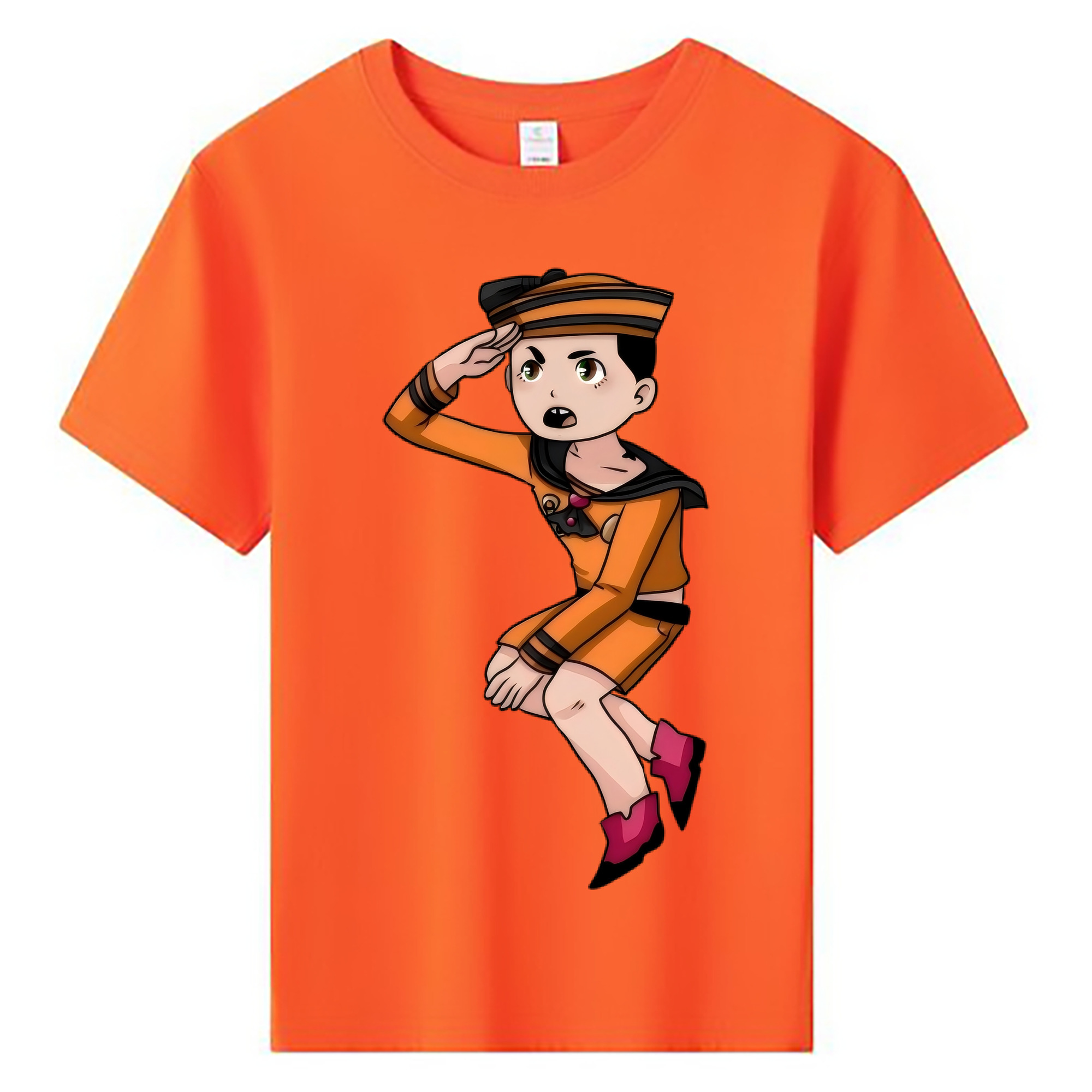（画像用） ジョジョの奇妙な冒険 東方定助 JoJo's Bizarre Adventure Higashikata Josuke 綿100％キッズTシャツ（フロントプリント）