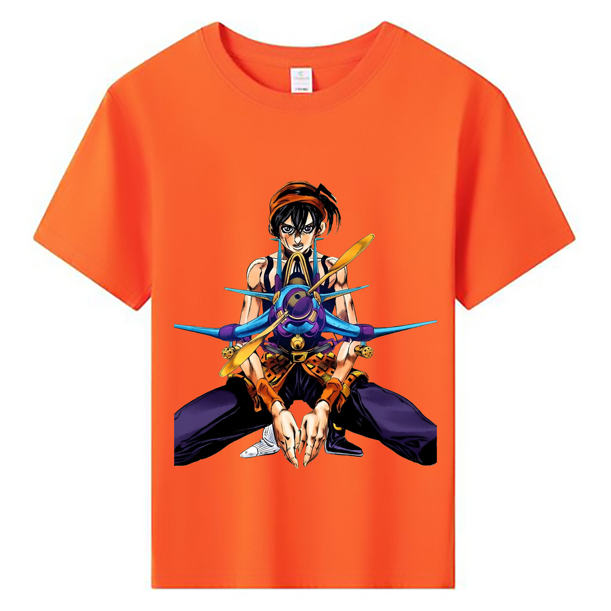 （画像用） ジョジョの奇妙な冒険 ナランチャ?ギルガ JoJo's Bizarre Adventure Narancia Ghirga 綿100％キッズTシャツ（フロントプリント）