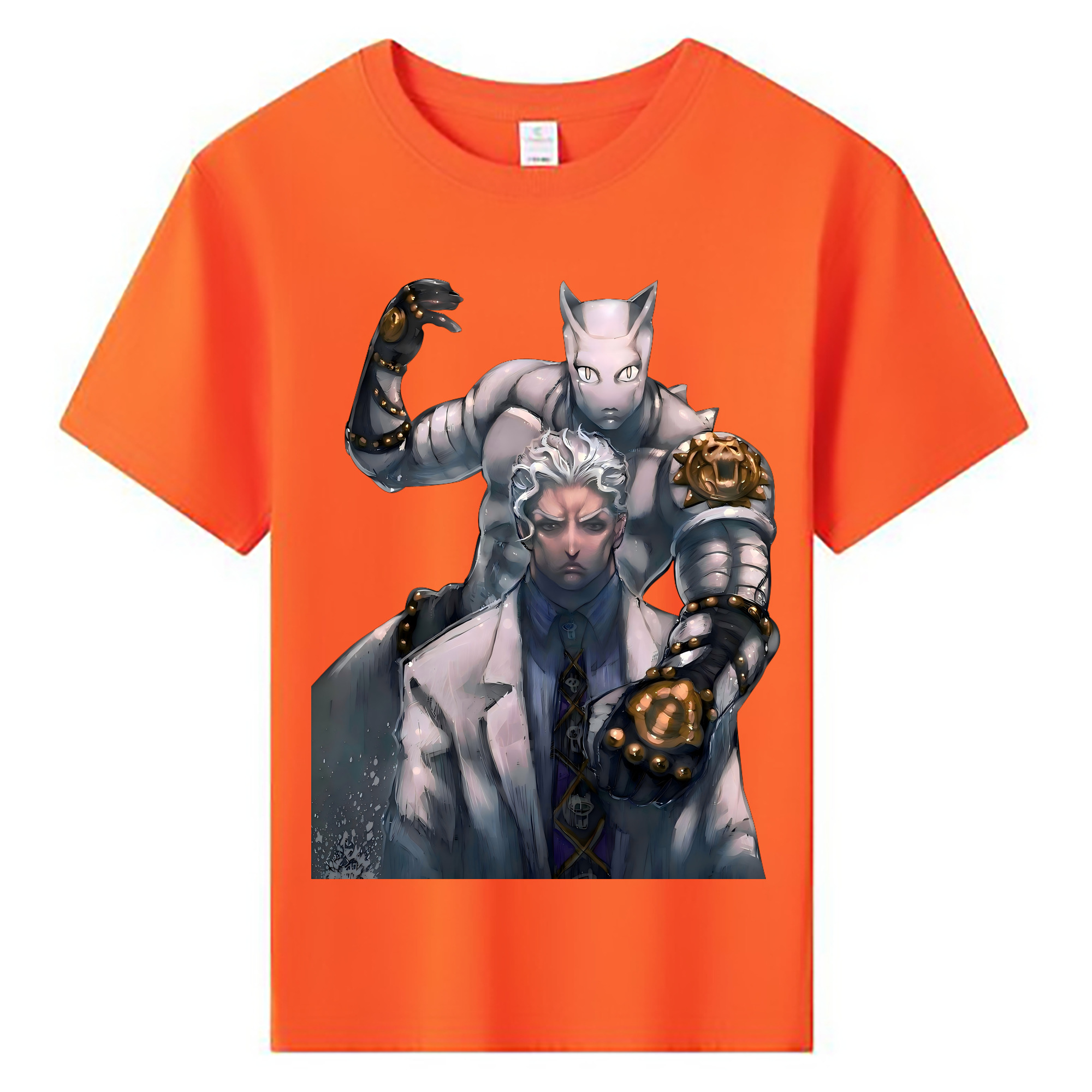 （画像用） ジョジョの奇妙な冒険 きら よしかげ JoJo's Bizarre Adventure Kira Yoshikage 綿100％キッズTシャツ（フロントプリント）