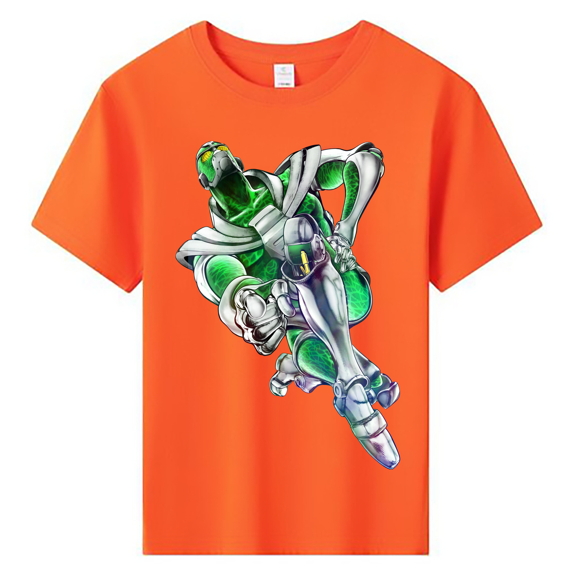 （画像用） ジョジョの奇妙な冒険 花京院 典明（かきょういん のりあき） JoJo's Bizarre Adventure Kakyoin Noriaki 綿100％キッズTシャツ（フロントプリント）