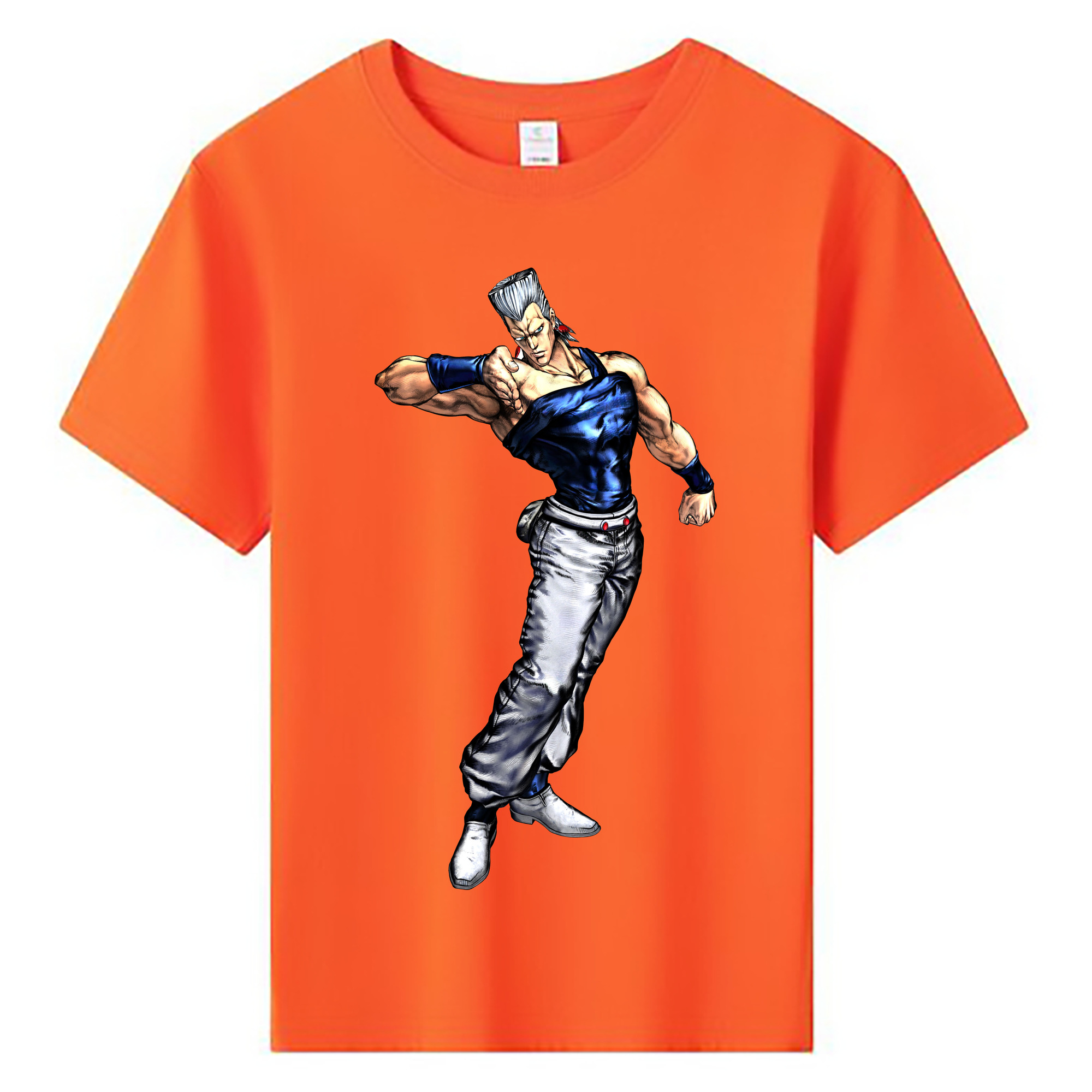 （画像用） ジョジョの奇妙な冒険 ジャン＝ピエール?ポルナレフ JoJo's Bizarre Adventure Jan Pierre Polnareff 綿100％キッズTシャツ（フロントプリント）