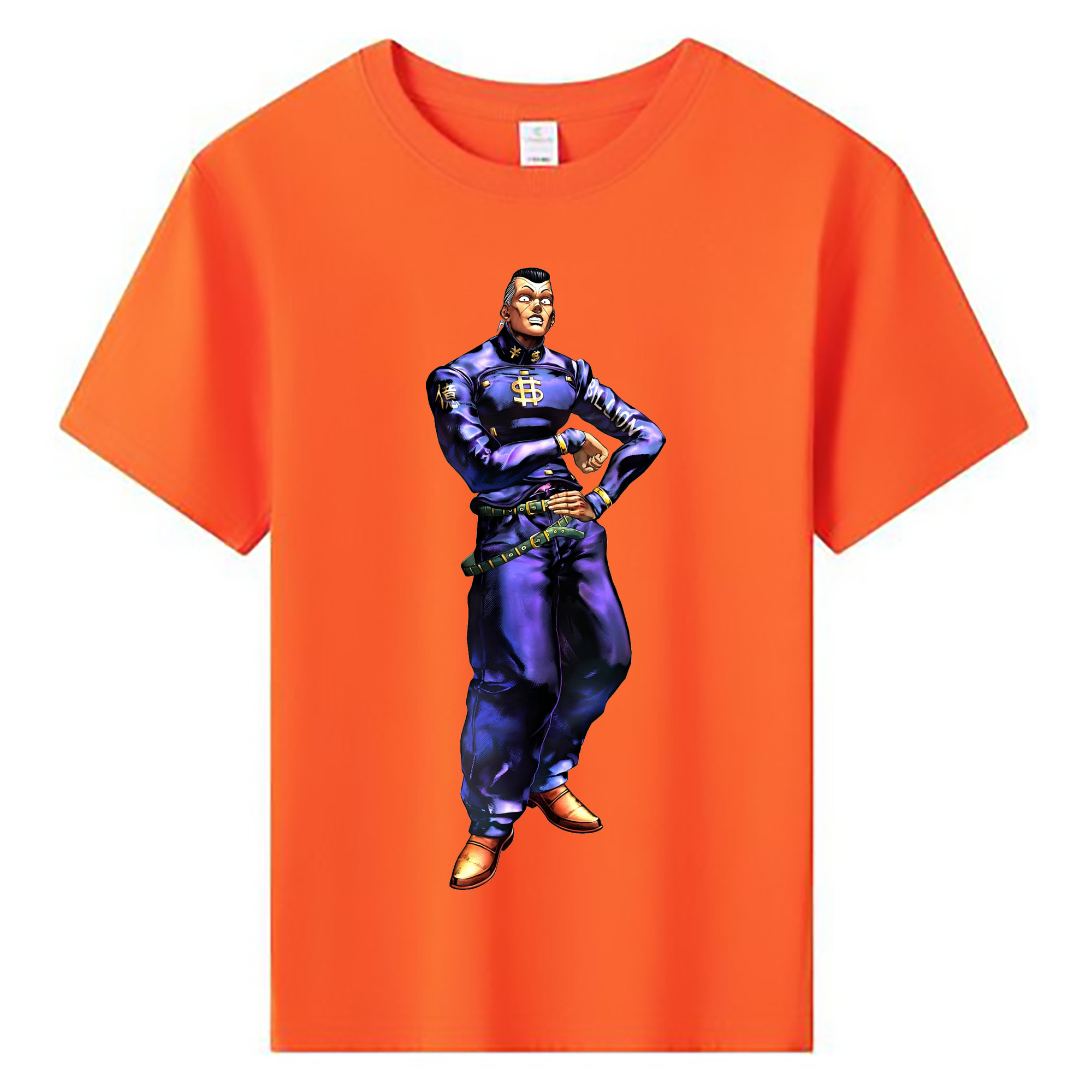（画像用） ジョジョの奇妙な冒険 虹村億泰 にじむら おくやす JoJo's Bizarre Adventure Nijimura Okuyasu 綿100％キッズTシャツ（フロントプリント）