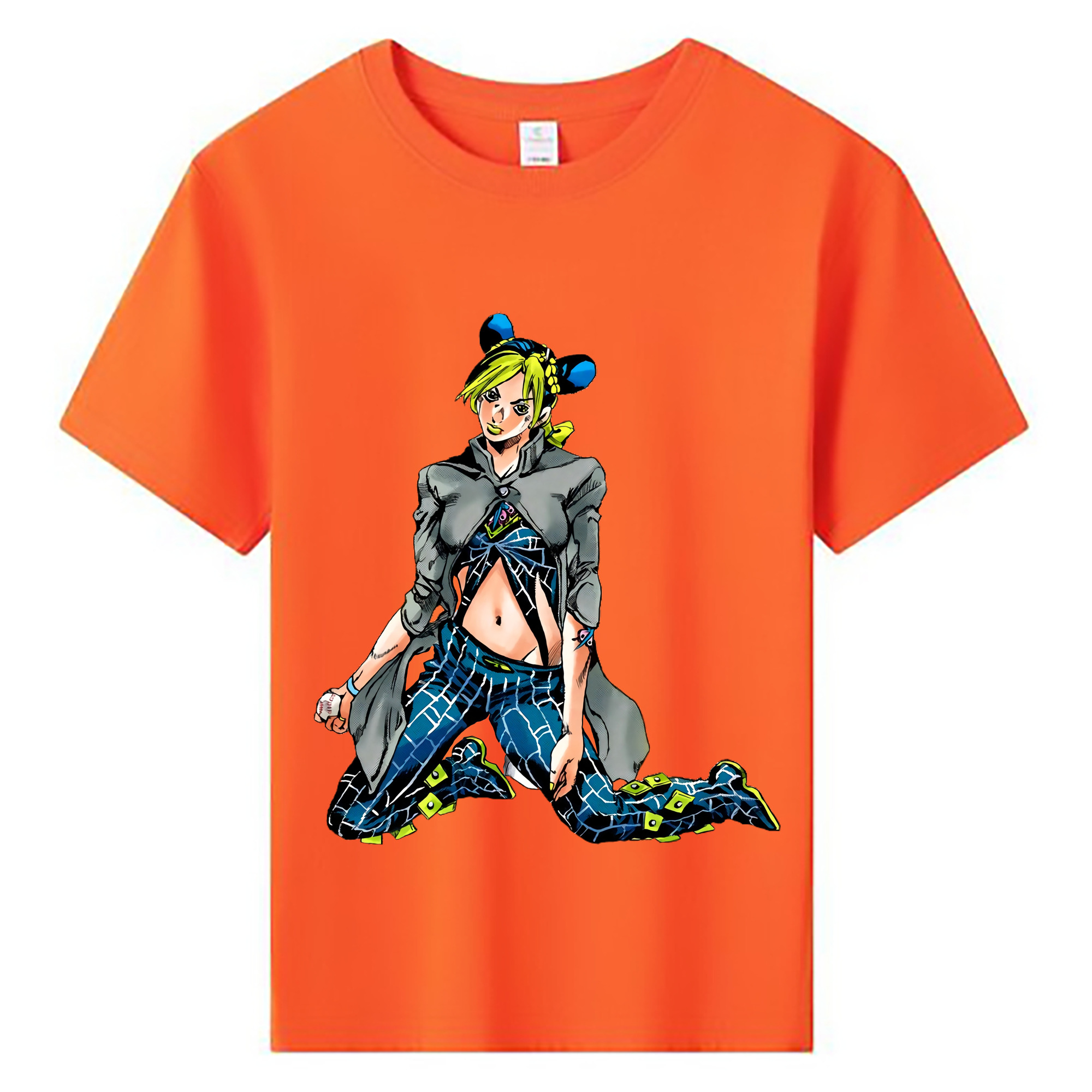 （画像用） "ジョジョの奇妙な冒険 くうじょう ジョリーン JoJo's Bizarre Adventure Jolyne Cujoh " 綿100％キッズTシャツ（フロントプリント）