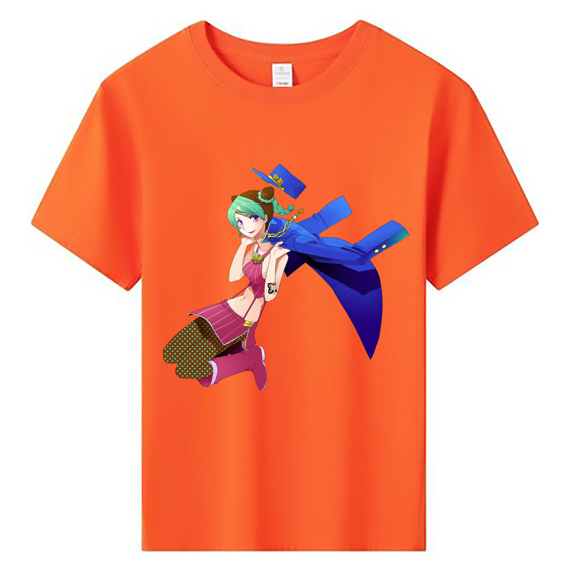 （画像用） "ジョジョの奇妙な冒険 くうじょう ジョリーン JoJo's Bizarre Adventure Jolyne Cujoh " 綿100％キッズTシャツ（フロントプリント）