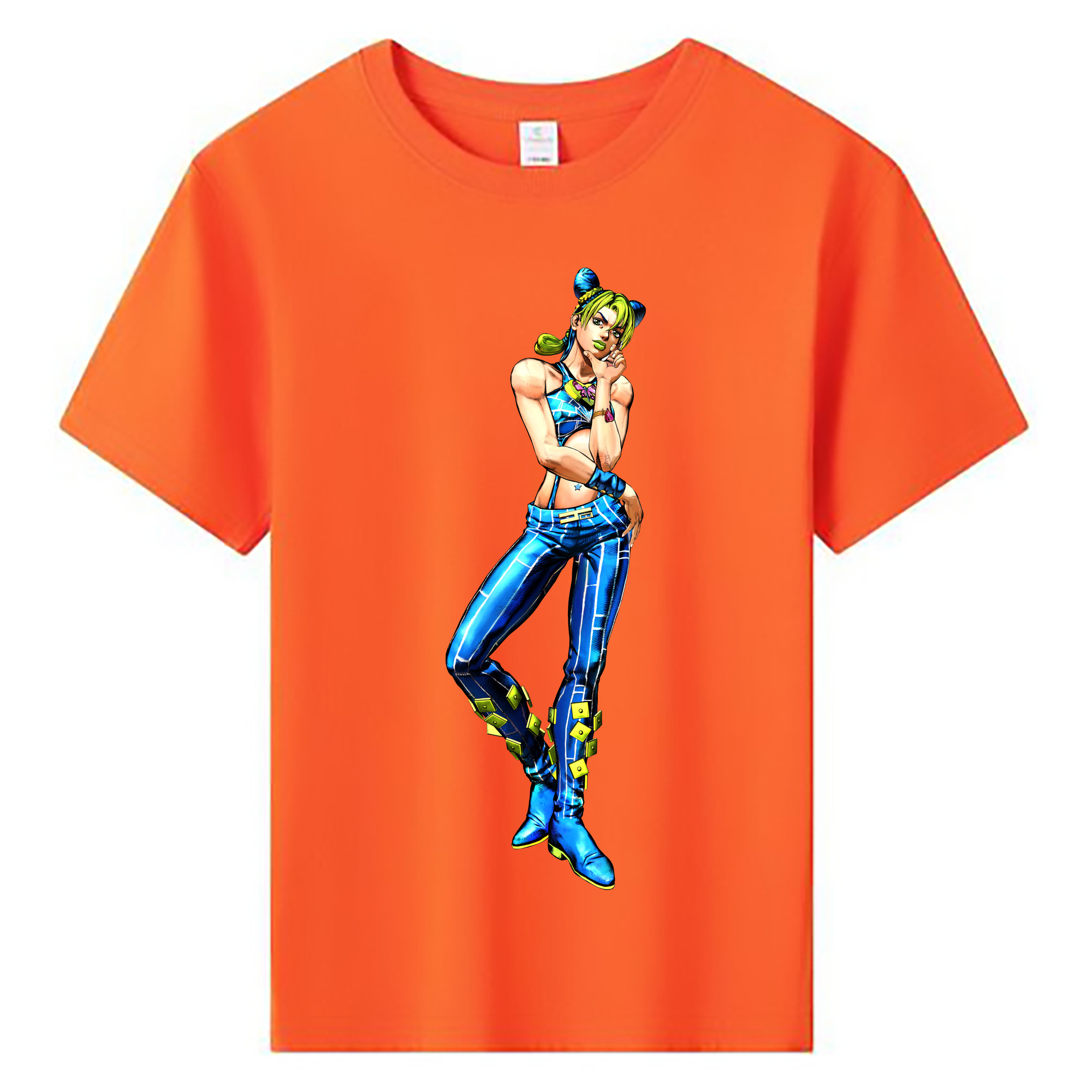 （画像用） "ジョジョの奇妙な冒険 くうじょう ジョリーン JoJo's Bizarre Adventure Jolyne Cujoh " 綿100％キッズTシャツ（フロントプリント）