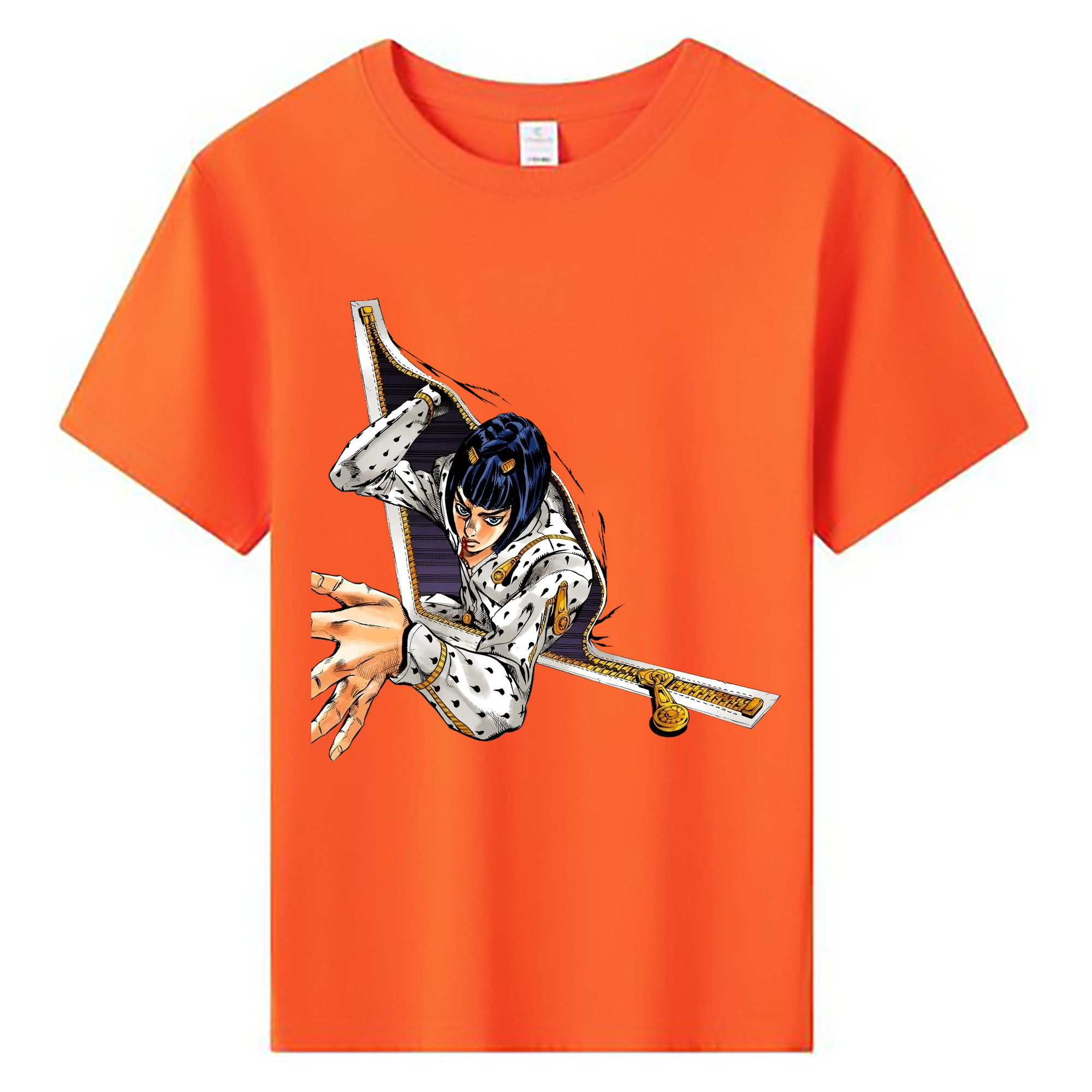 （画像用） ジョジョの奇妙な冒険 ブローノ?ブチャラティ JoJo's Bizarre Adventure Bruno Bucciarati 綿100％キッズTシャツ（フロントプリント）